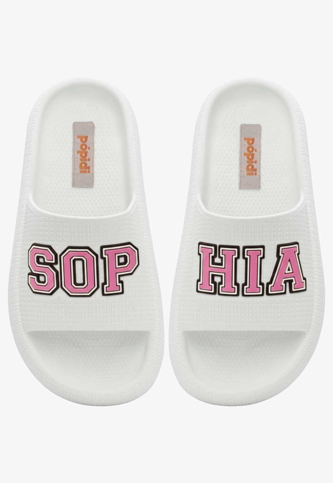 Infantil - Chinelo Pópidi Personalizado SOPHIA Estilo Nuvem Branco