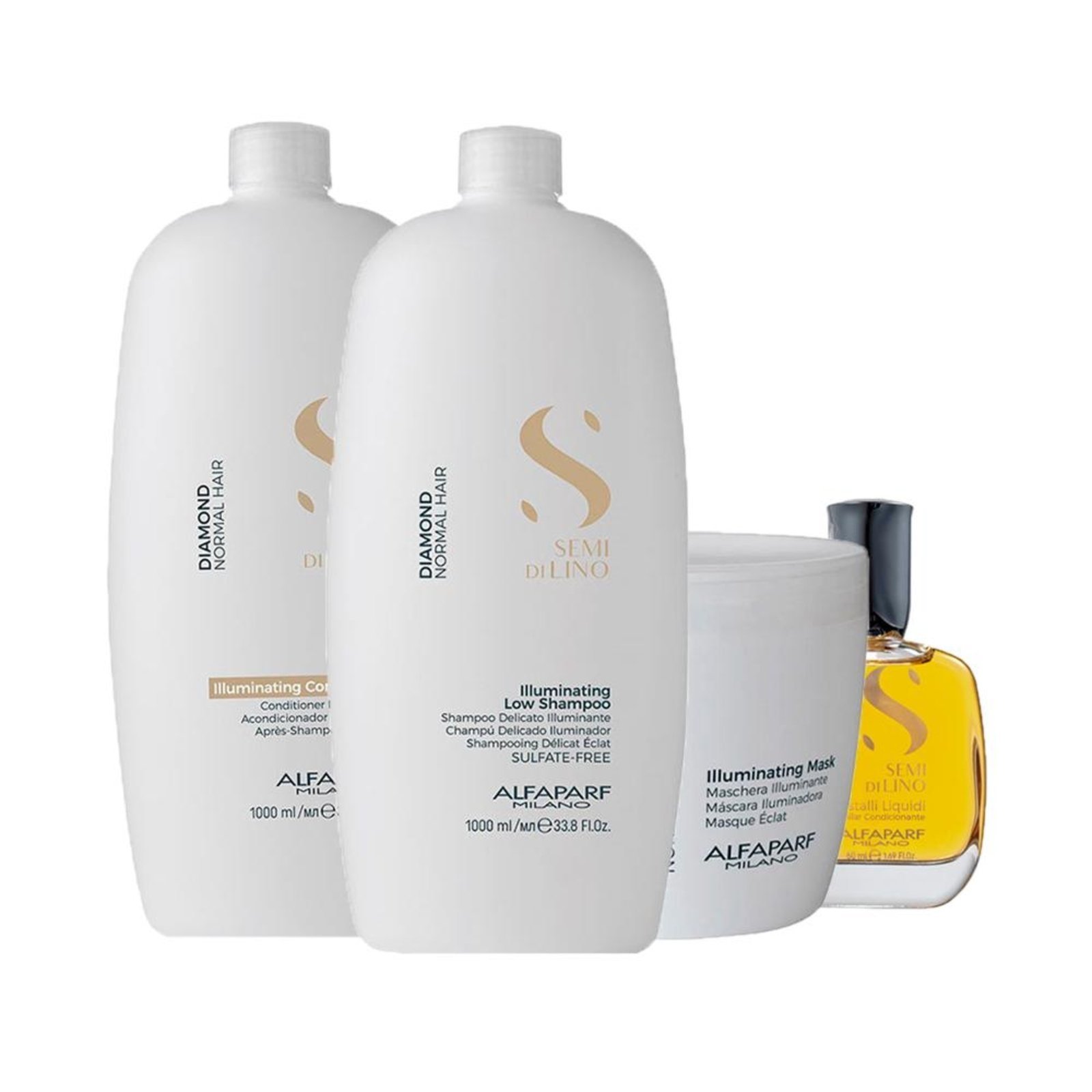 Alfaparf Semi Di Lino Diamond Shampoo, Cond, Másc e Óleo