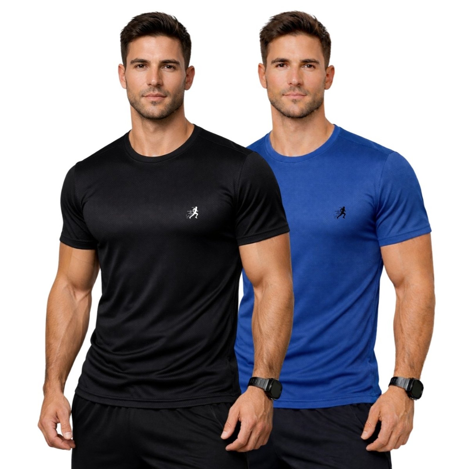 Kit 2 Camisetas Masculinas Dry Fit Esportivas Estampadas Gola Redonda