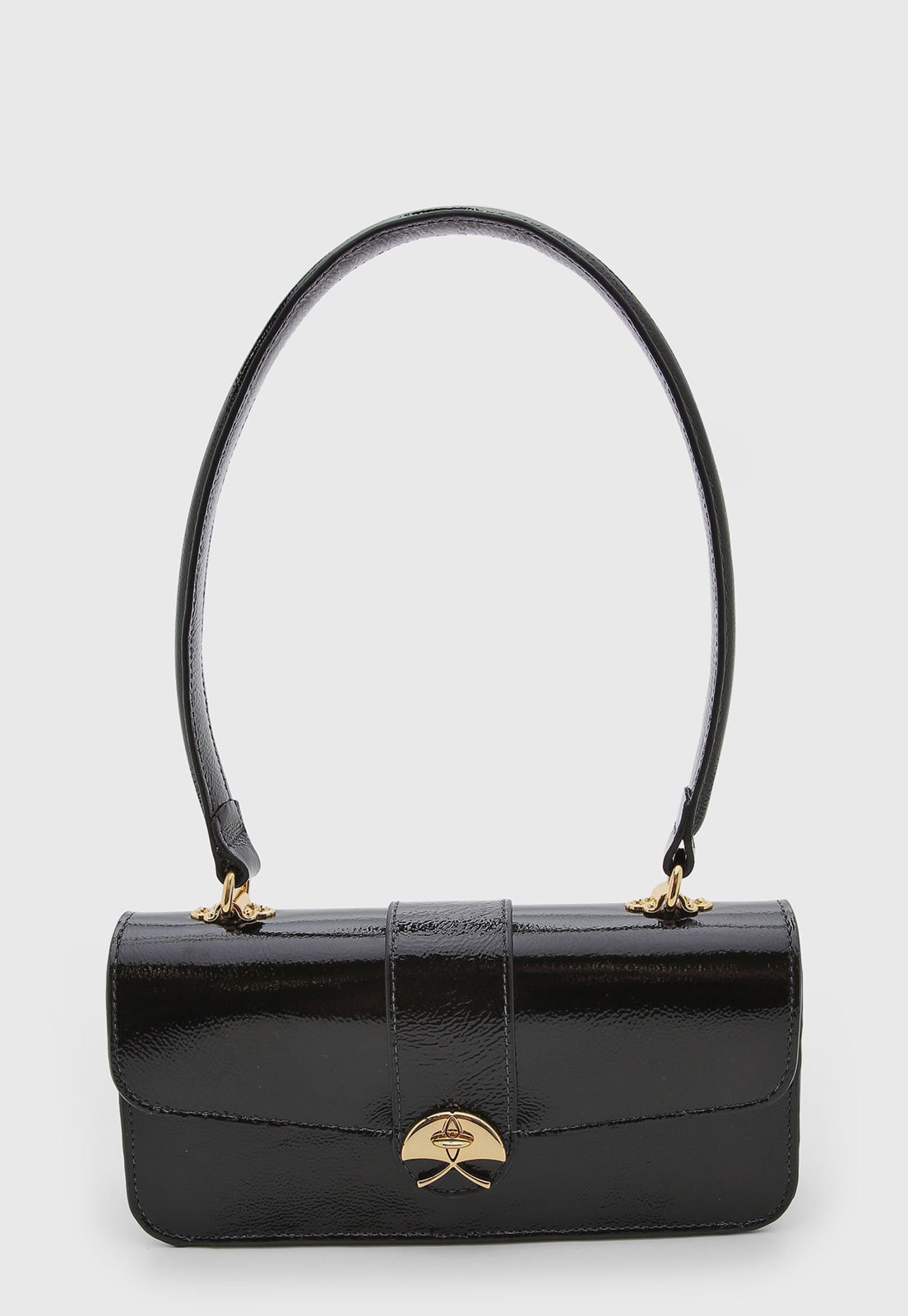 Bolsa Luiza Barcelos Couro Verniz Preta