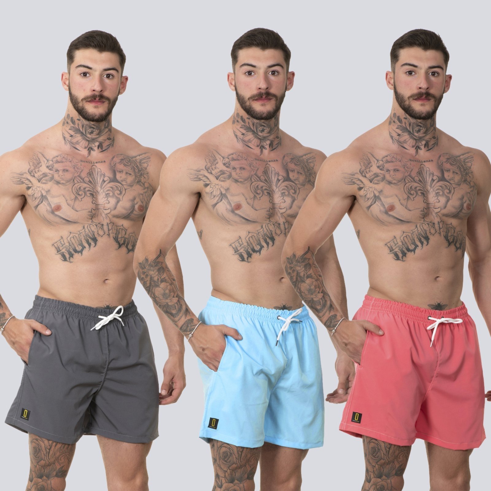 Kit 3 Short Masculino Bermuda Praia Casual Mauricinho Rf320 Colorido