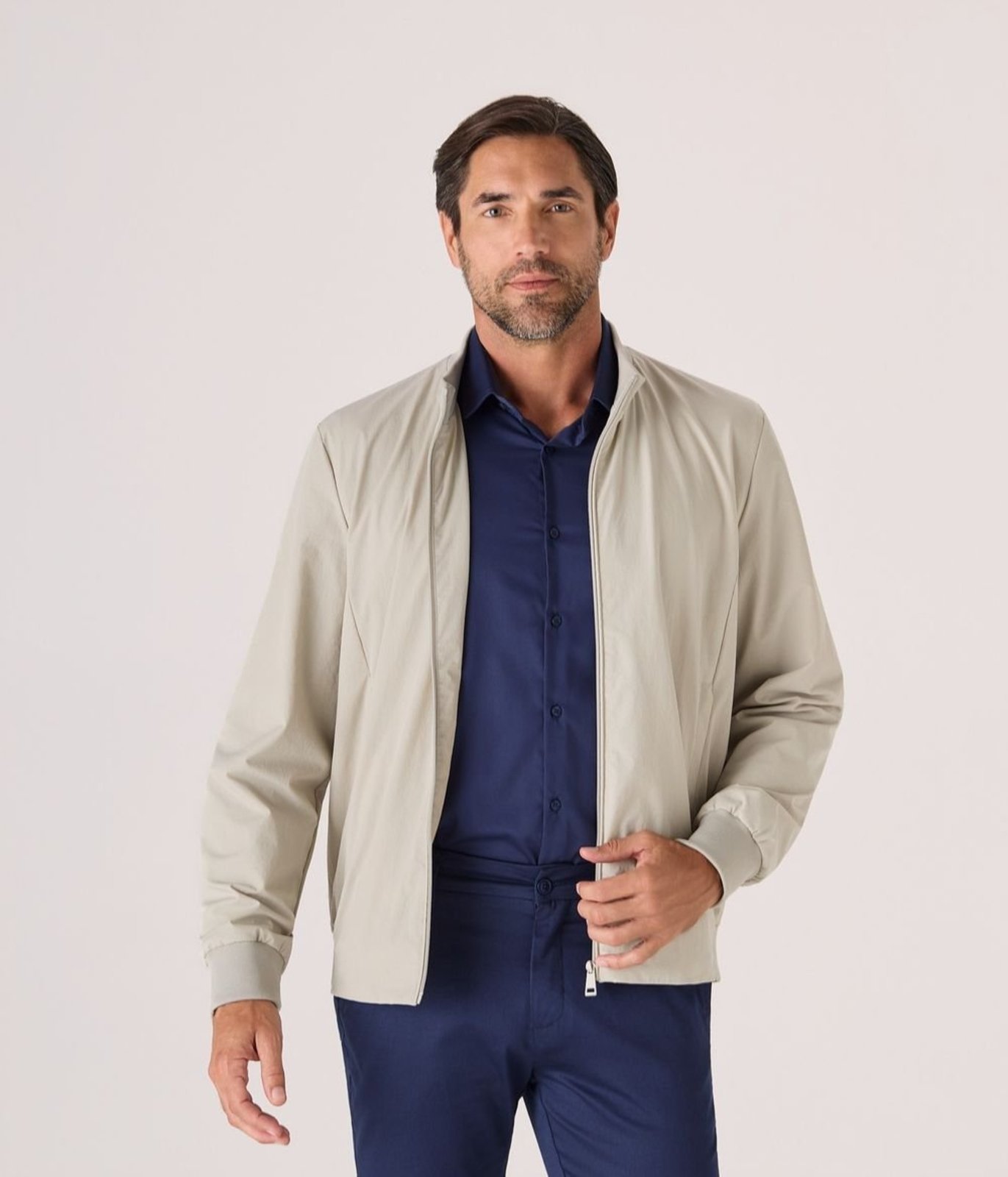 Jaqueta Makenji Bomber Masculina Cinza Claro