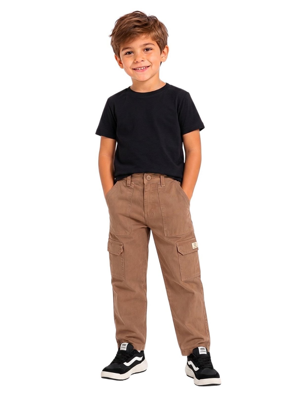Infantil - Calça Sarja Crawling Cargo Masculina Marrom