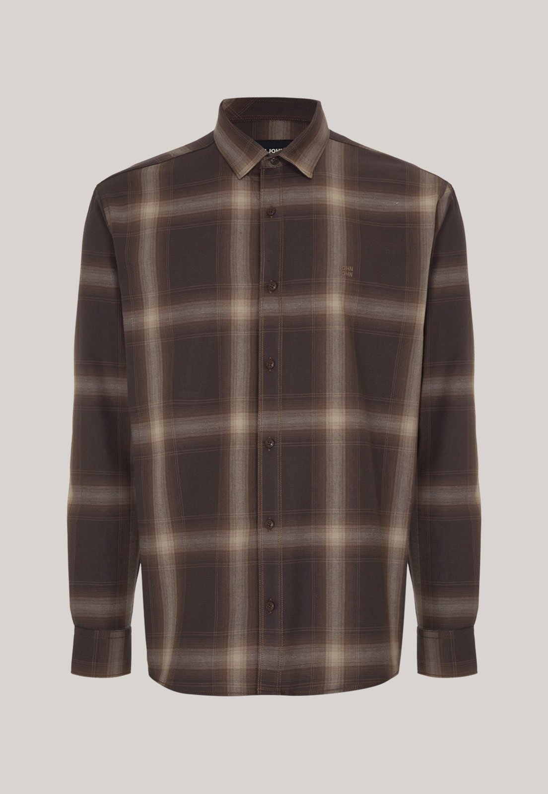 Camisa Masculina John John Xadrez Marrom