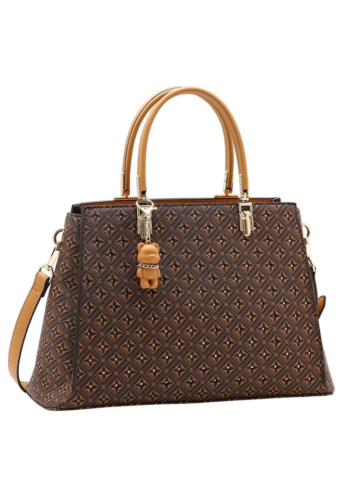 Bolsa Feminina Chenson Mão Monograma Cristal 3485747 Café