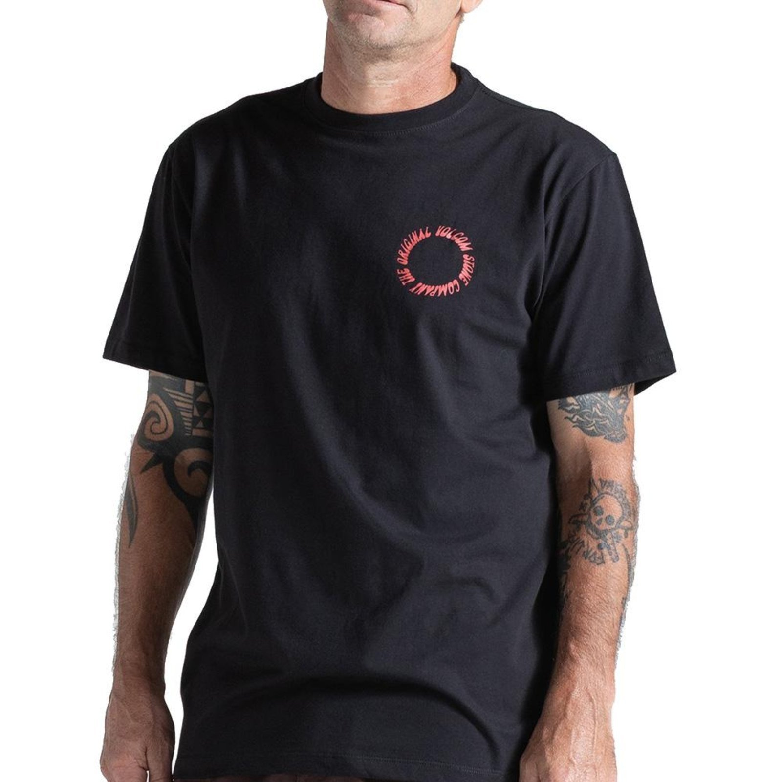 Camiseta Volcom Round Out WT26 Masculina Preto