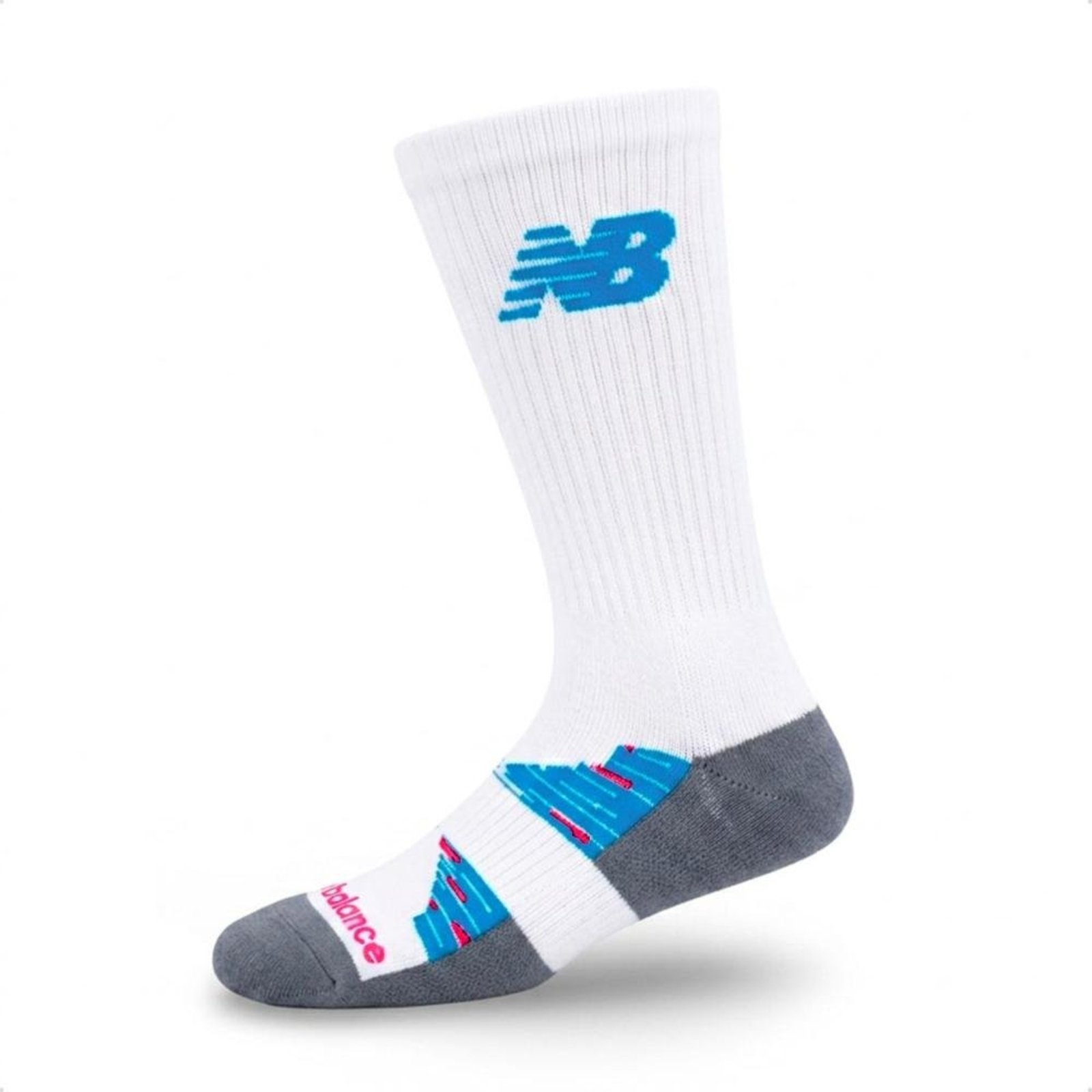 Meia New Balance Unissex Performance Run Cano Longo Corrida Branco