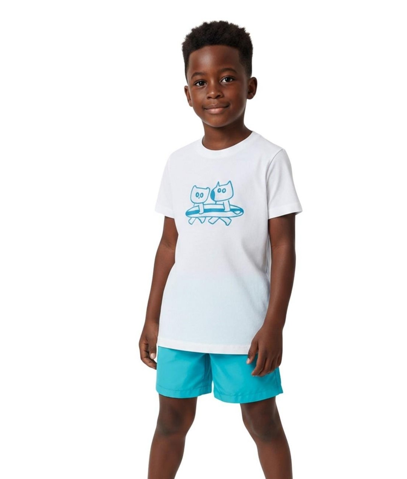 Infantil - Camiseta Menino Barquinho Alphabeto Branco Branco