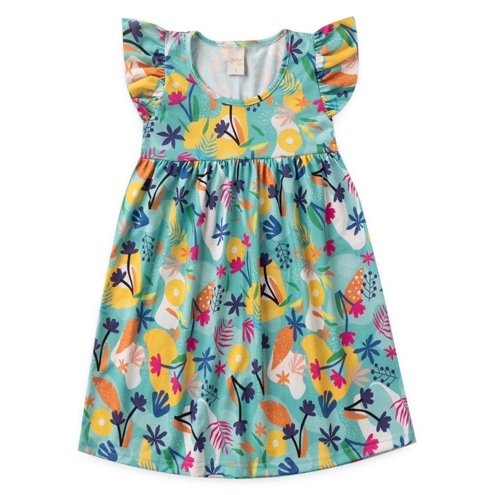 Infantil – Vestido Menina Com Manga Tropical
