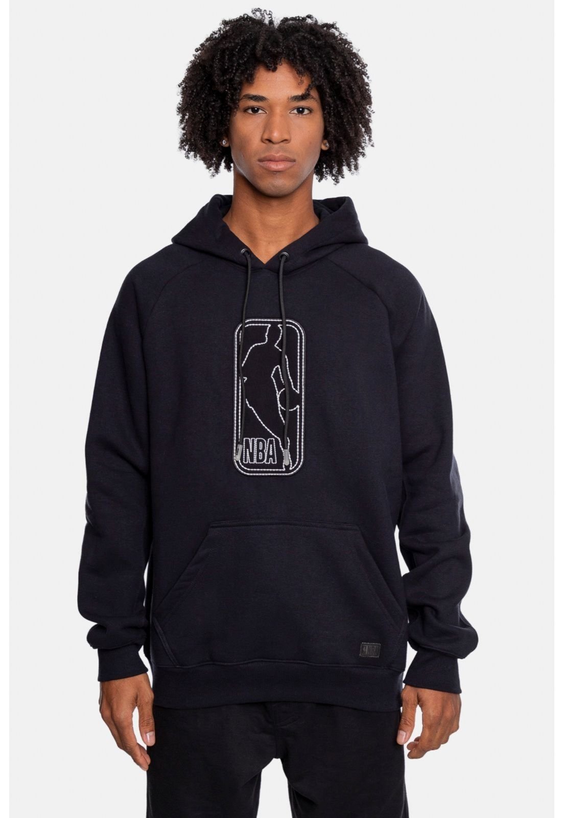 Moletom NBA Logo Canguru Fechado Preta