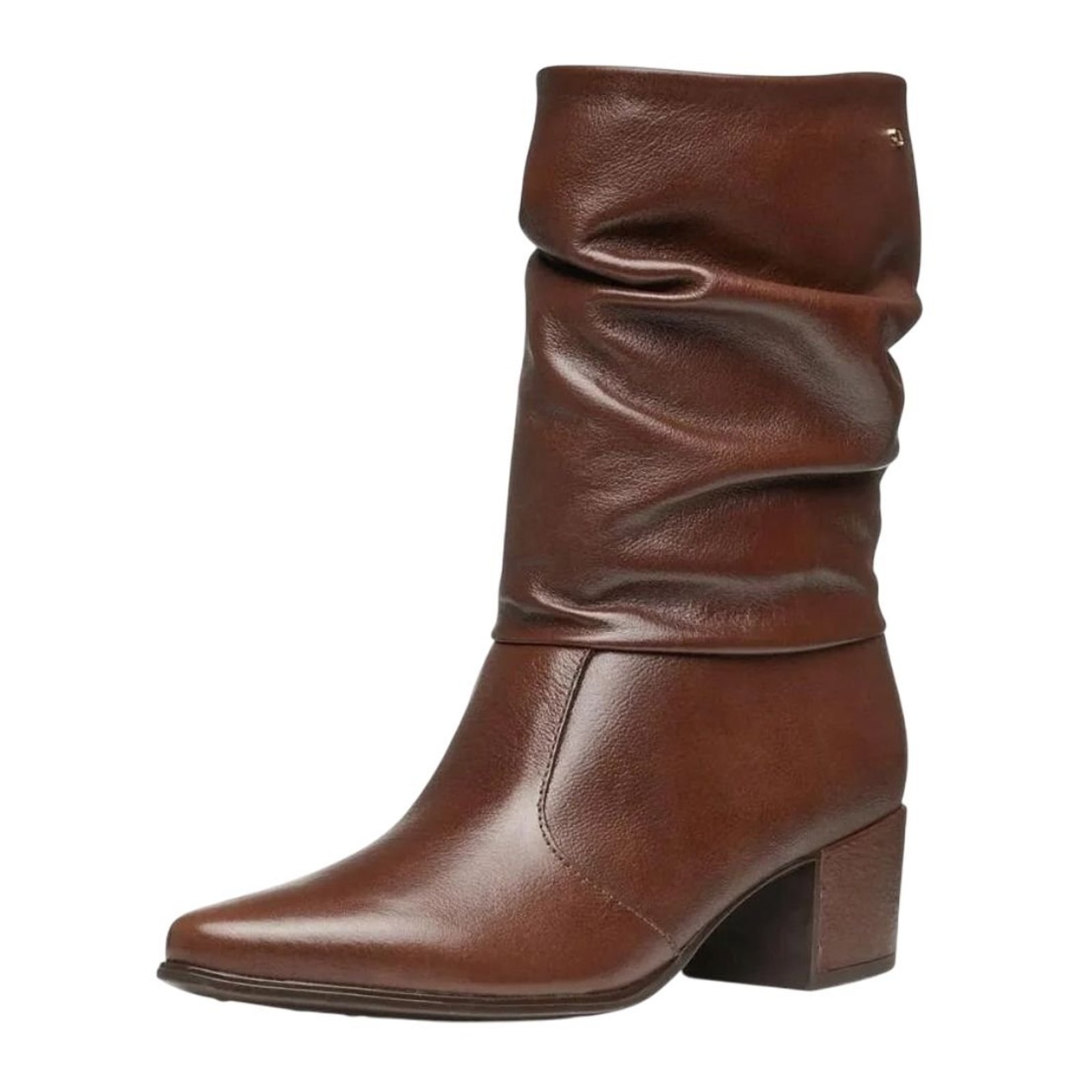 Bota Feminina Cano Baixo Couro Maciez Leve Estilo Pegada