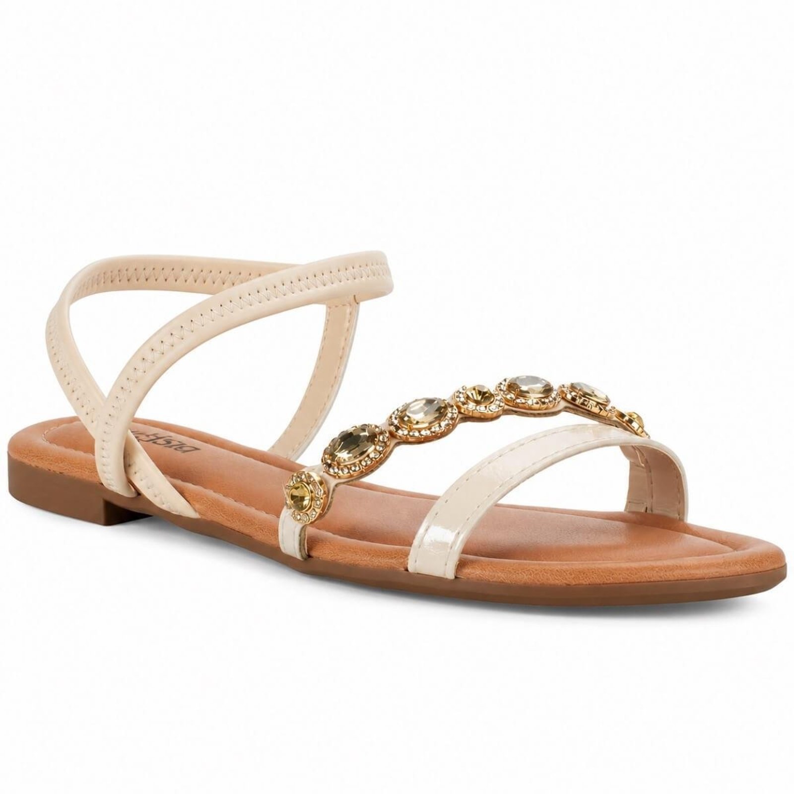 Sandália Rasteira Feminino Mississipi J2032 Creme