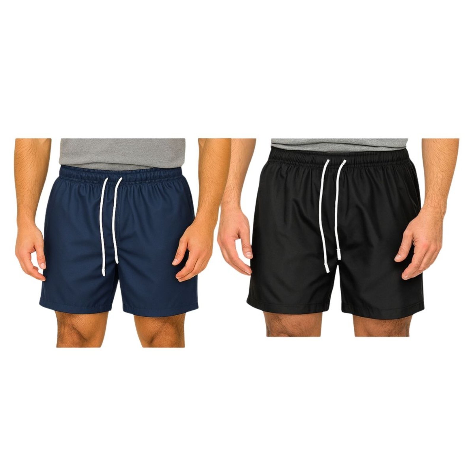 Kit 2 Bermudas Tactel Masculina FMF Esportiva Academia Praia Casual Cinza