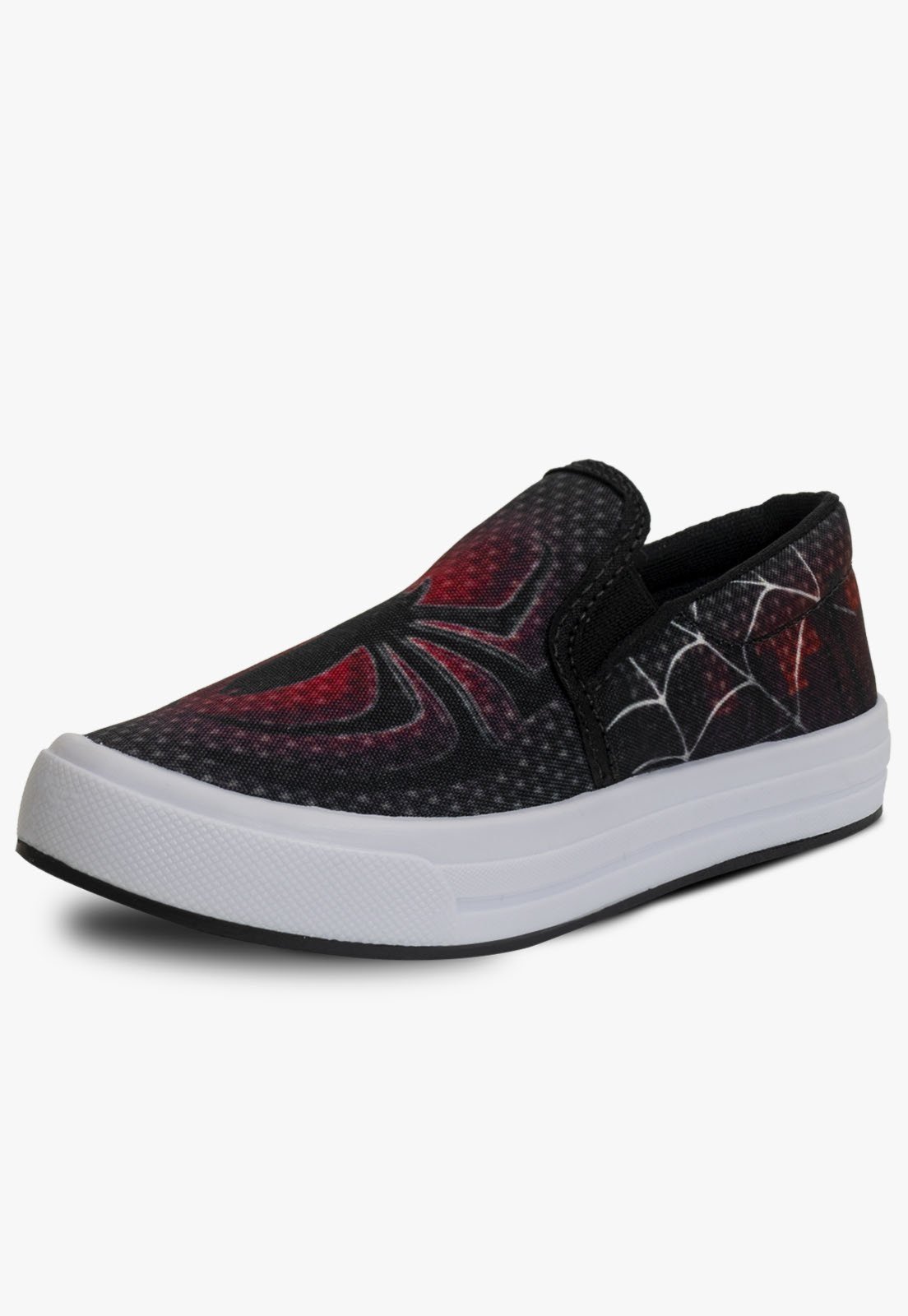 Vista 2 Infantil - Tenis Slip On Masculino Pópidi Calce Facil Aranha preto Pópidí preto