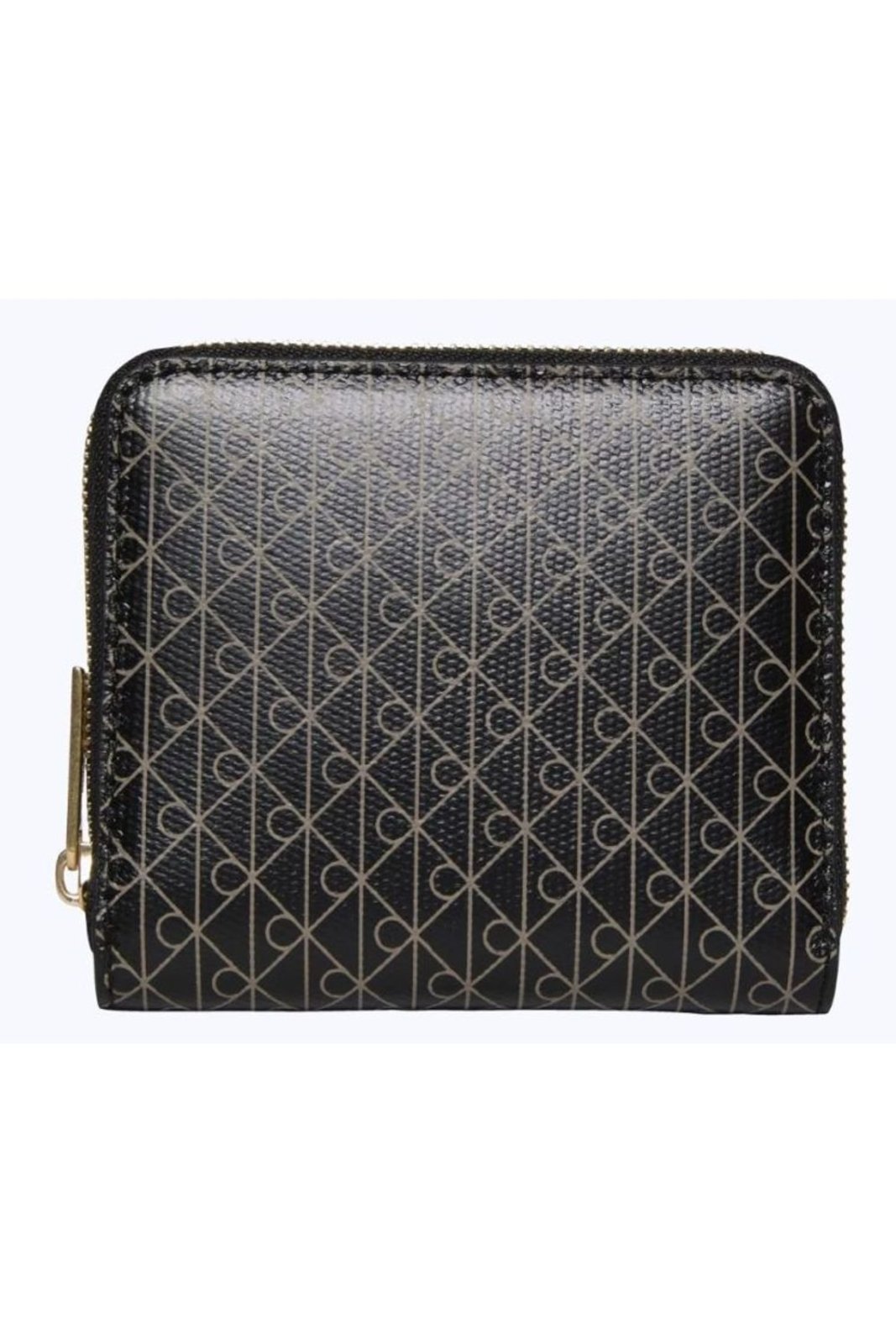 Carteira Calvin Klein Feminina Monograma Estampa Total Zíper - Preto Calvin Klein Jeans