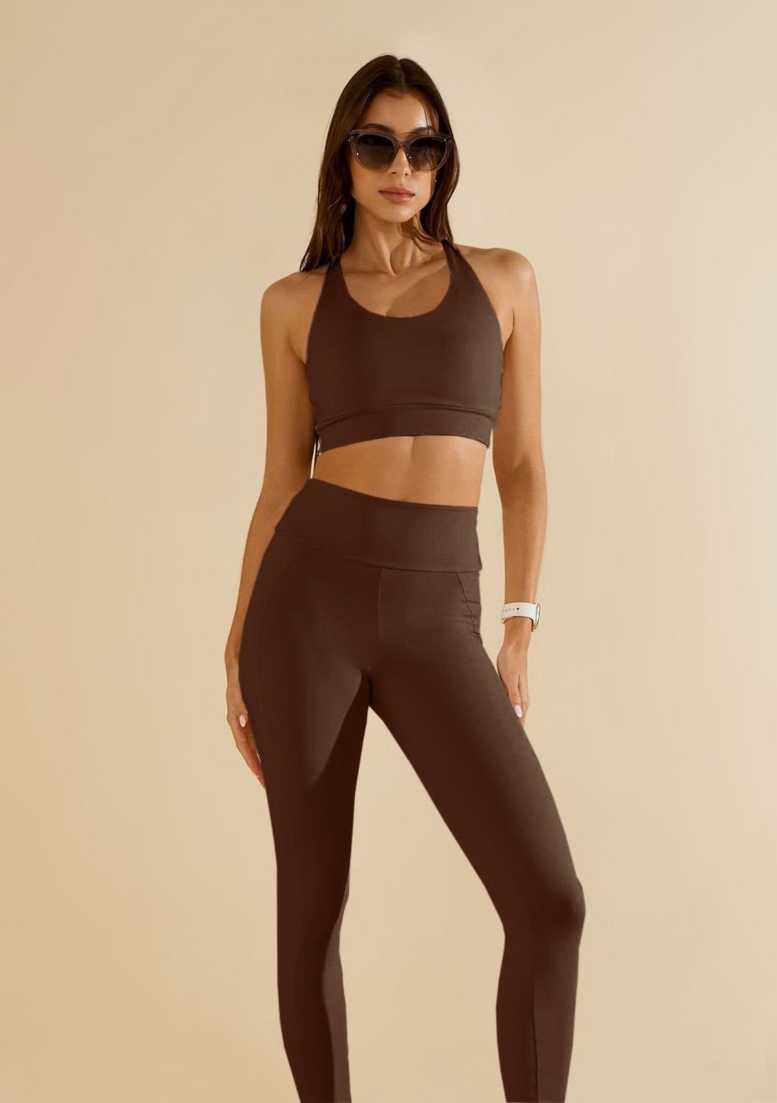 Calça Morena Rosa Legging Alta - Marrom