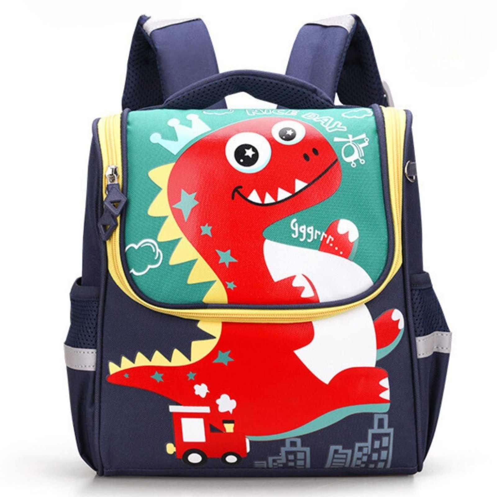 Infantil - Mochila Escolar Menino Menina Dinossauro Gatinho de Costas Star Shop Azul