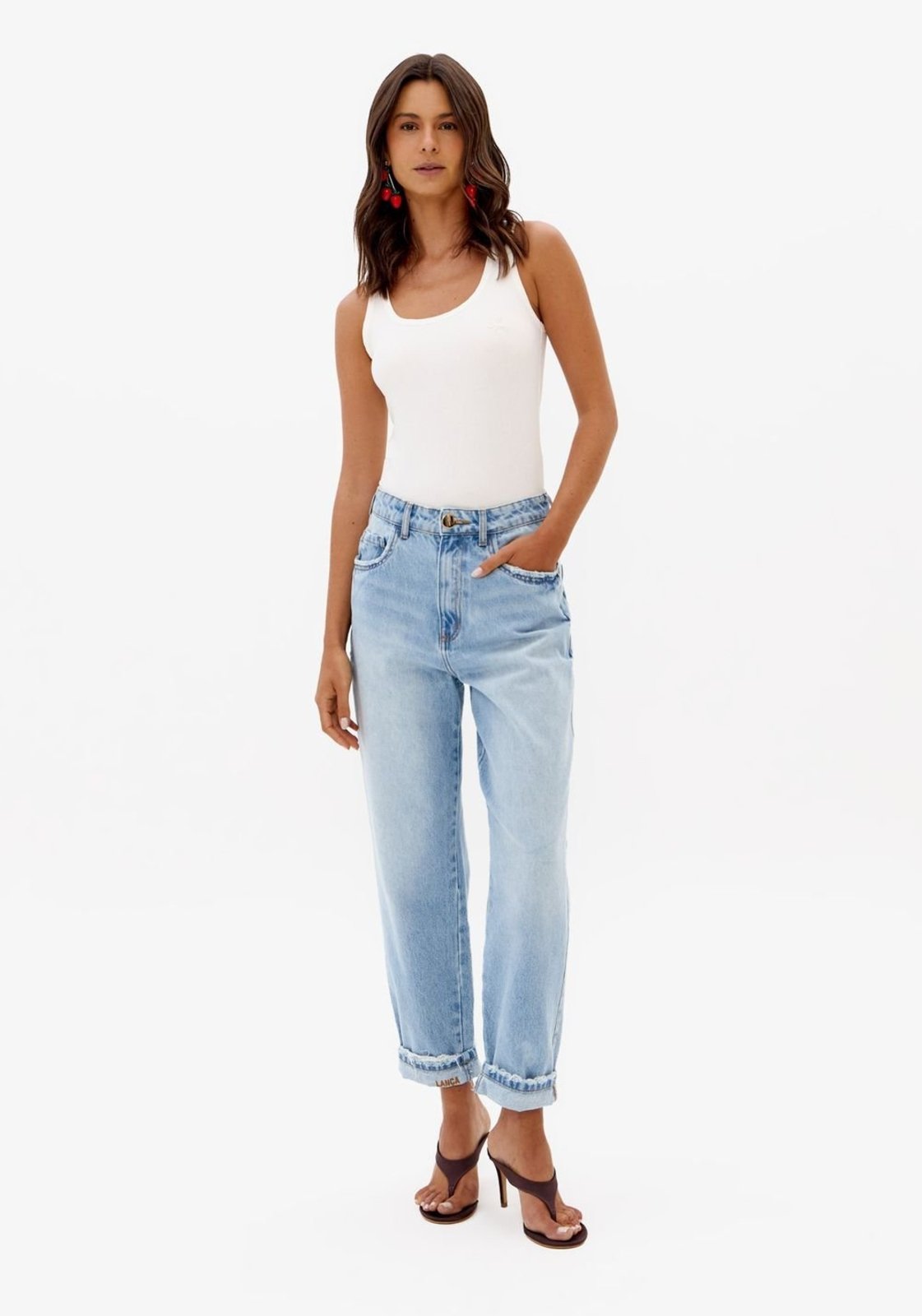 Calça Jeans Mom Cintura Alta Lança Perfume