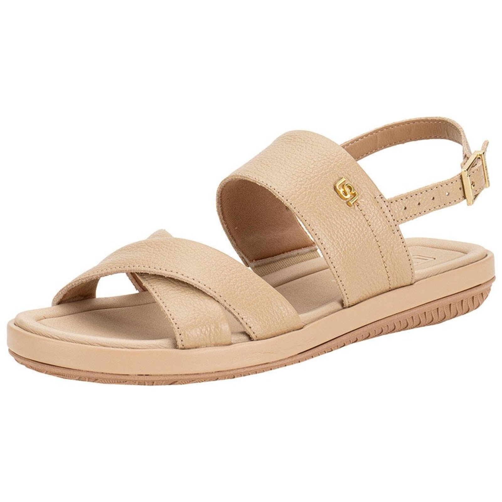 Sandália Feminina Flat Usaflex Ao2501 0942501 Bege