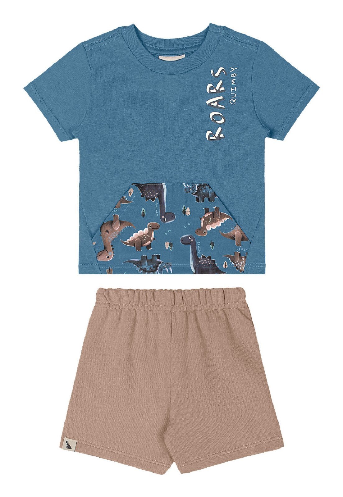 Vista 2 Infantil - Conjunto Camisa Dino Bermuda Quimby verde Quimby verde