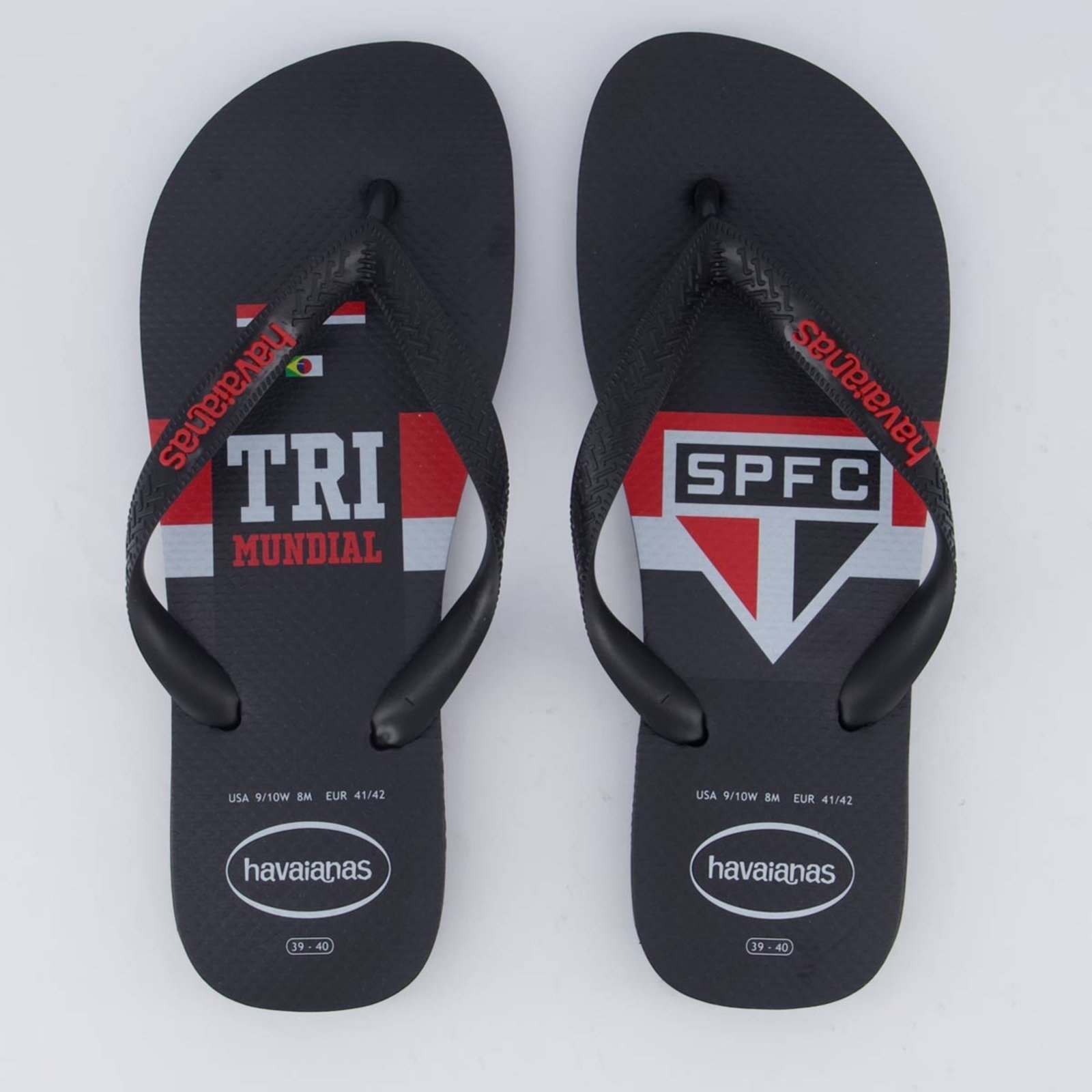 Vista 2 Chinelo Havaianas São Paulo Tri Mundial preto Havaianas preto