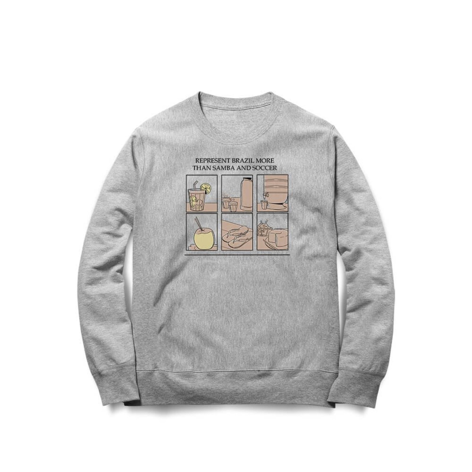 Moletom Brazilian Things - Mescla Cinza - Casual - Studio Geek
