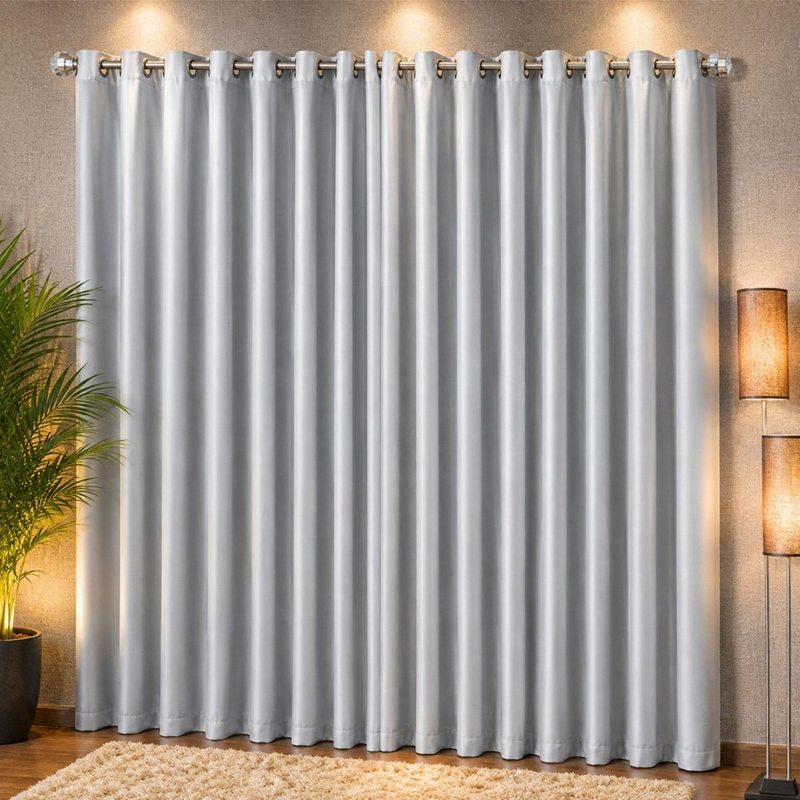 Cortina Corta Luz para Varão 4,00m x 2,70m Linha Nobre - Gelo