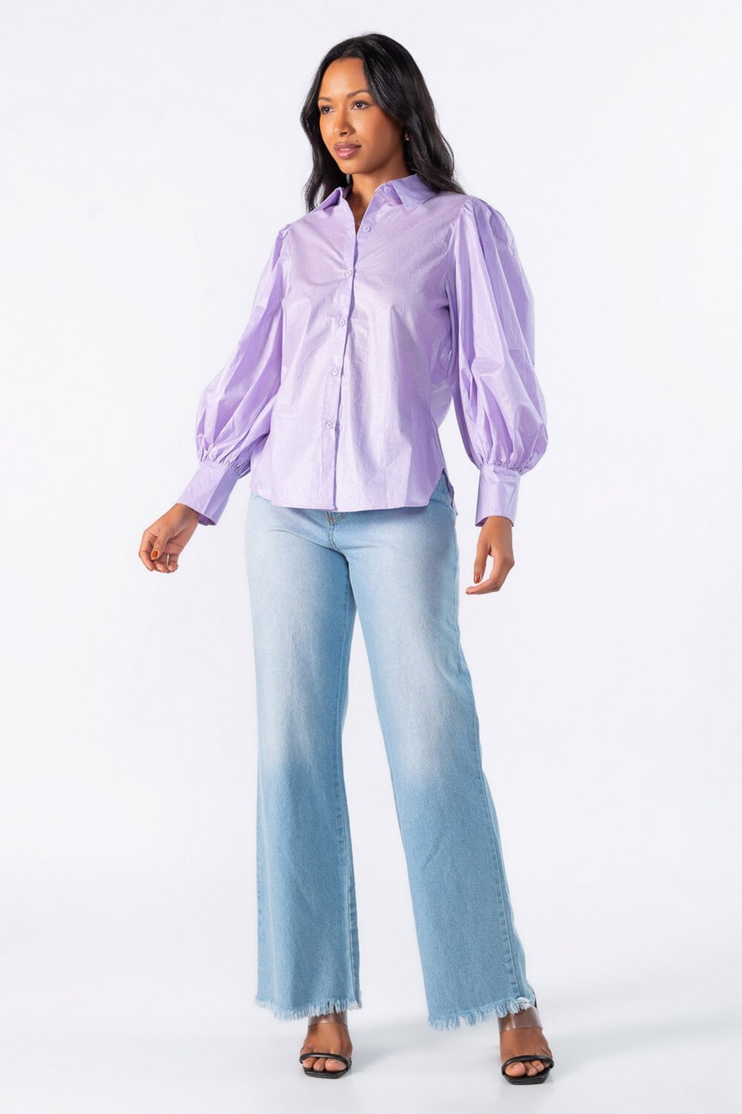 Camisa Lamis manga bufante Roxo