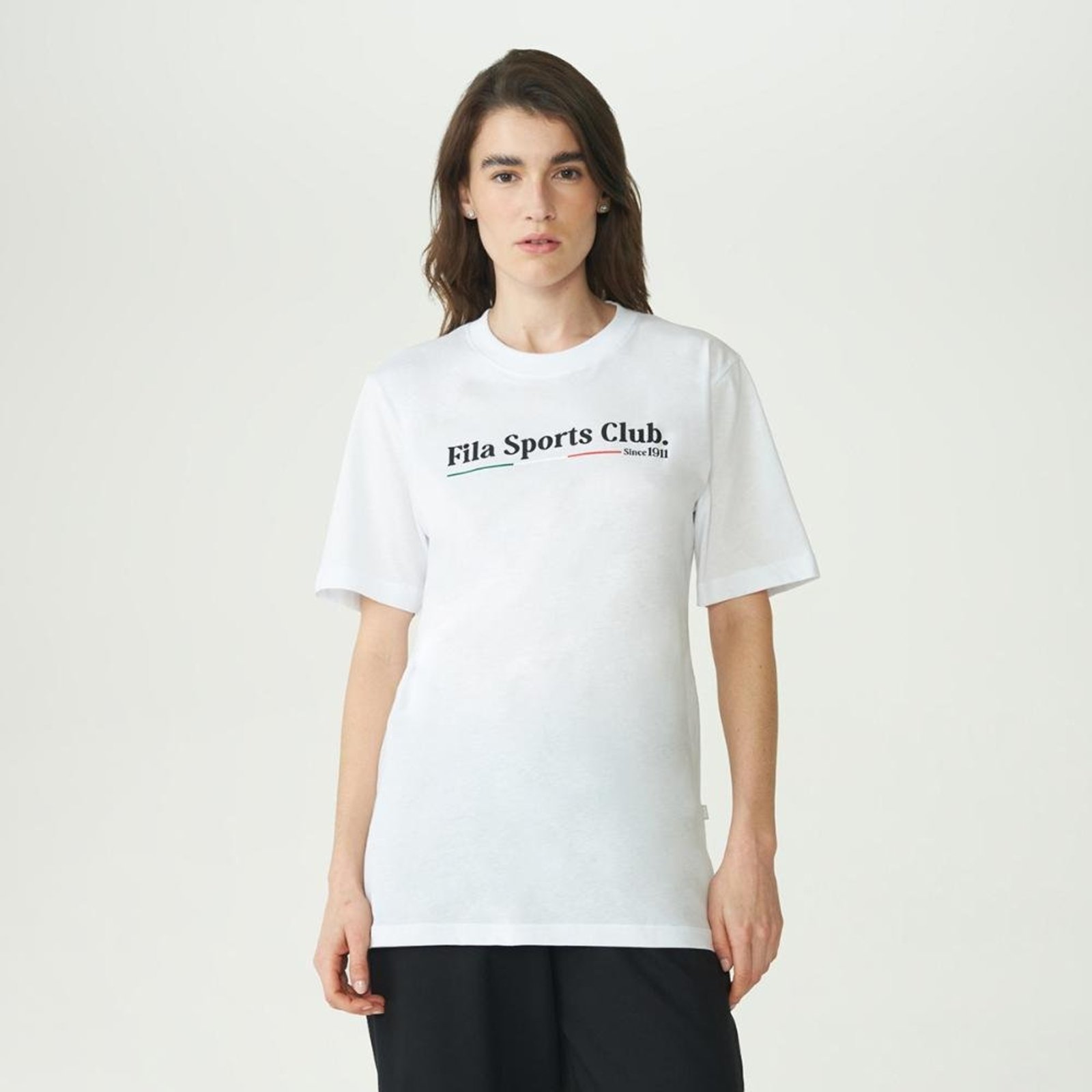 Camiseta Fila Long Sports Club Graphic Feminina Branco