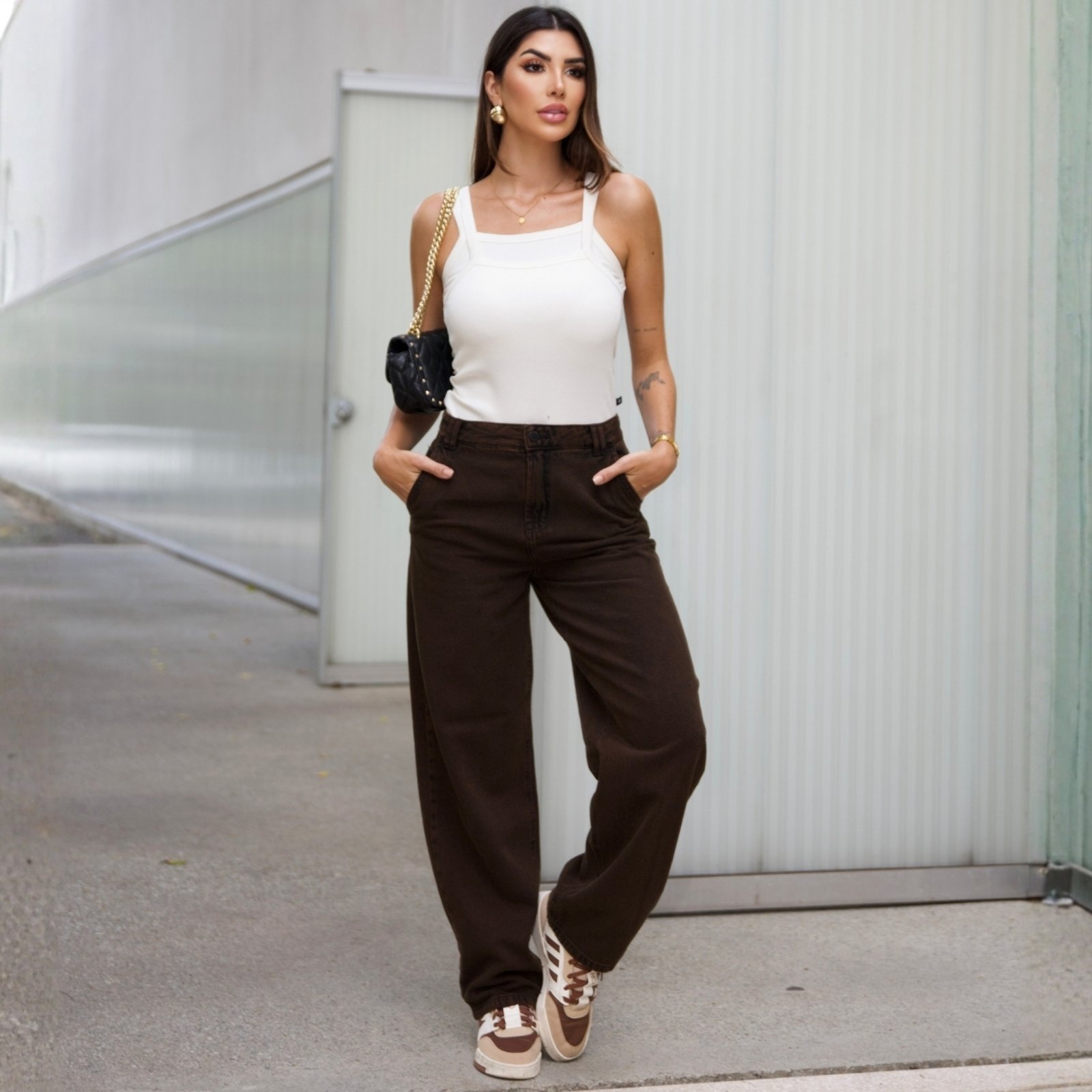 Vista 3 Blusa Regata Feminino Duas Frentes de Alças Revanche Feminino Uruçuca off-white Revanche off-white