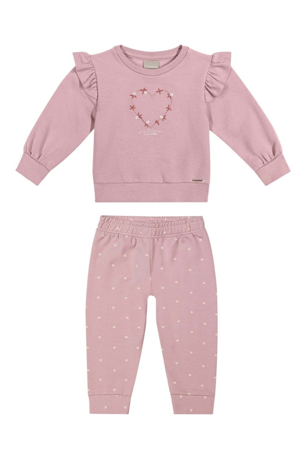 Infantil - Conjunto Menina Poás Com Bordado Colorittá Rosa