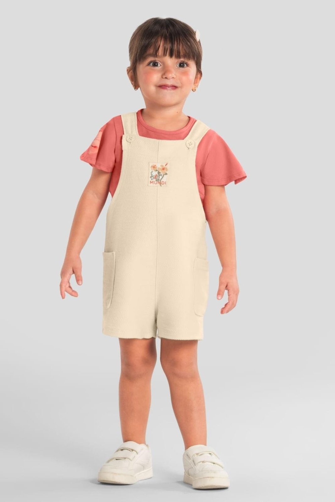 Infantil - Conjunto menina com jardineira Mundi