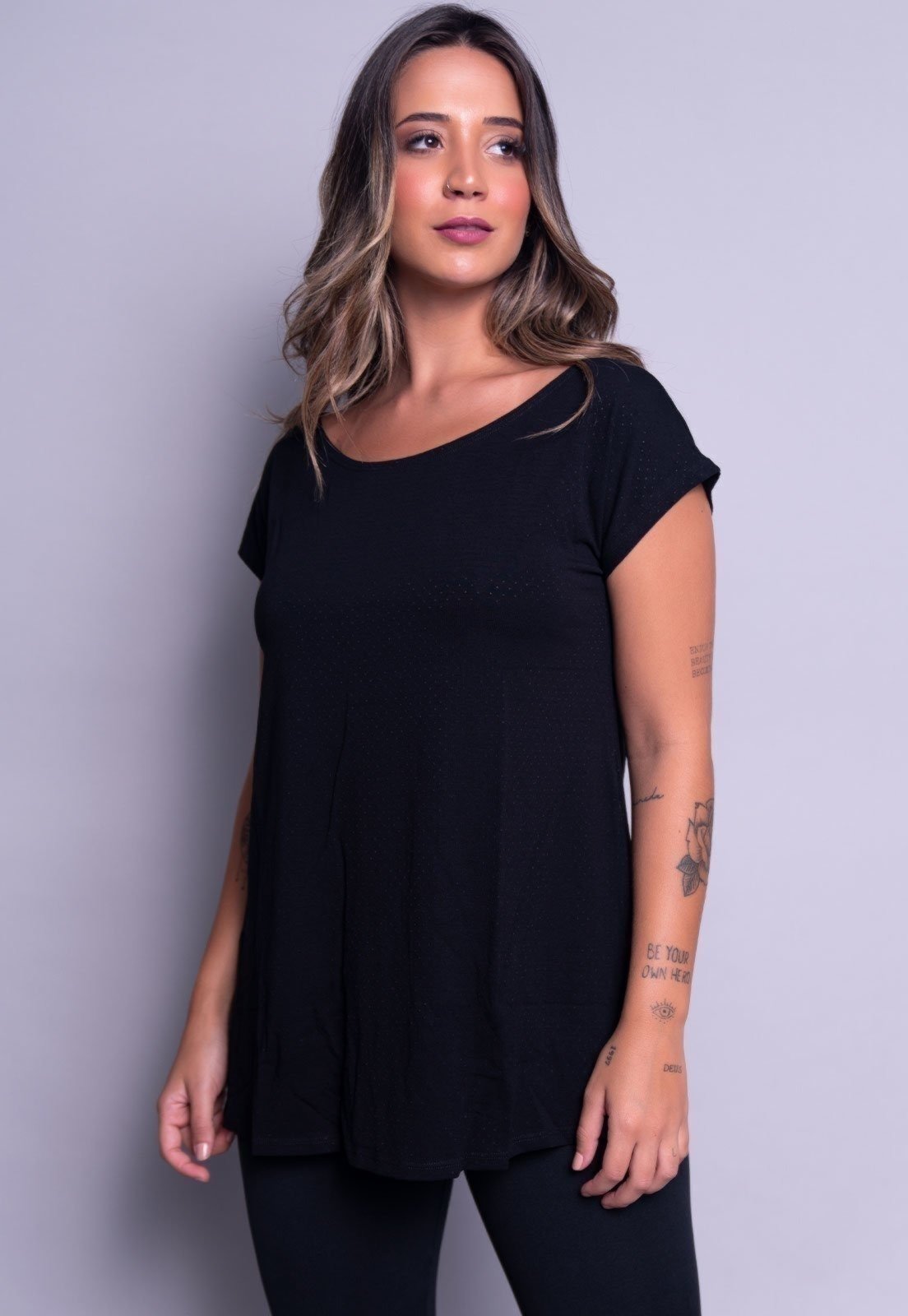 Blusa Feminina WLS Modas Fitness Marcella Preto