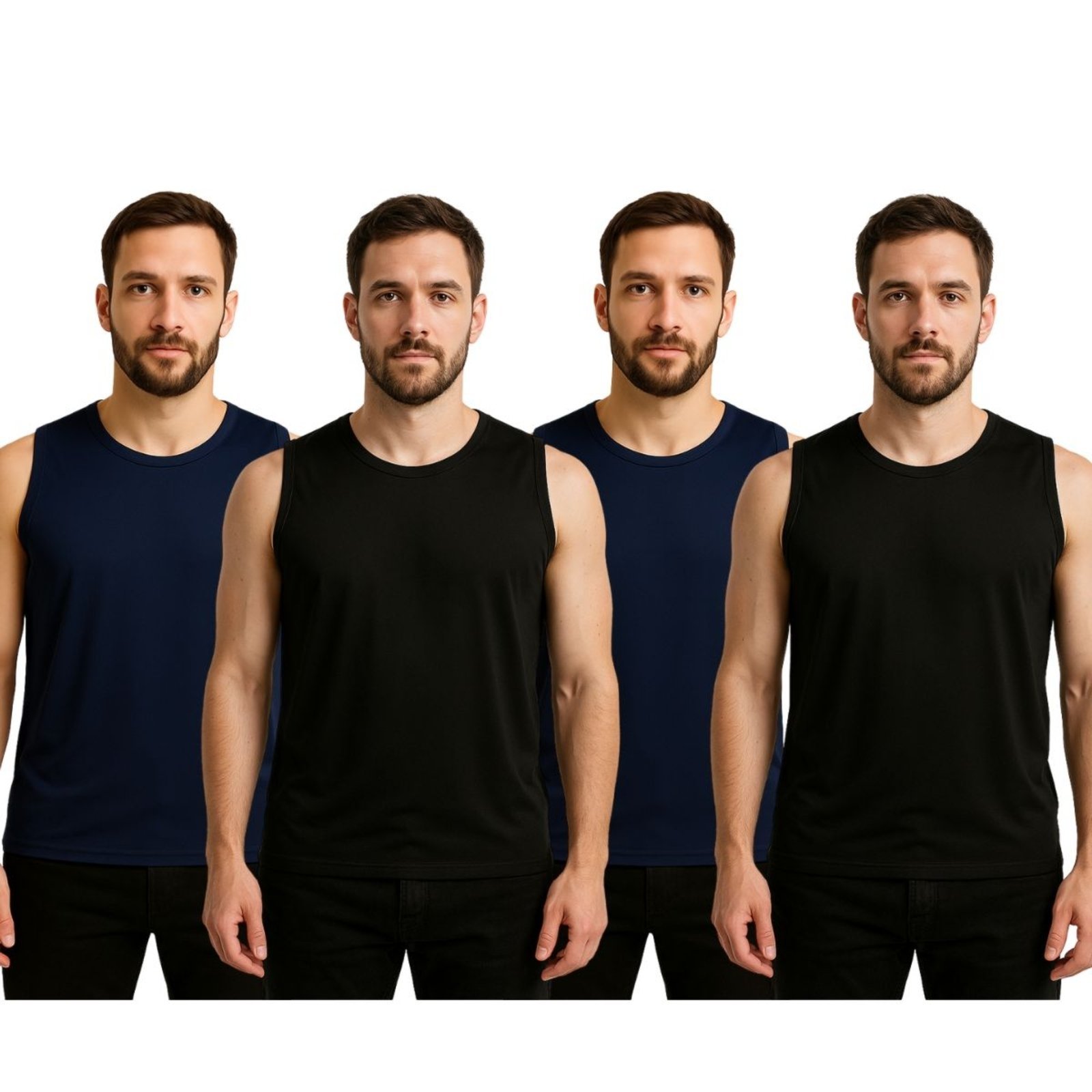 Kit 4 Camisetas Masculinas Básicas Fitness Dry Fit Treino Academia Preto