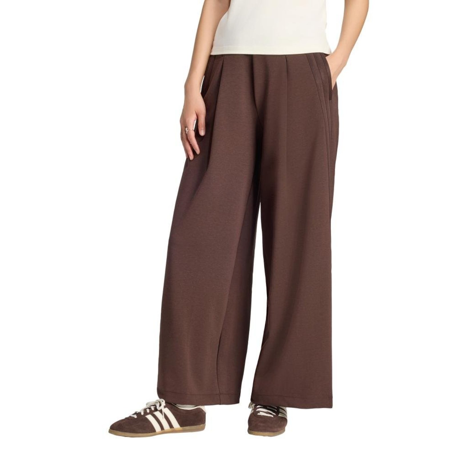 Calça Wide Leg adidas Originals Marrom