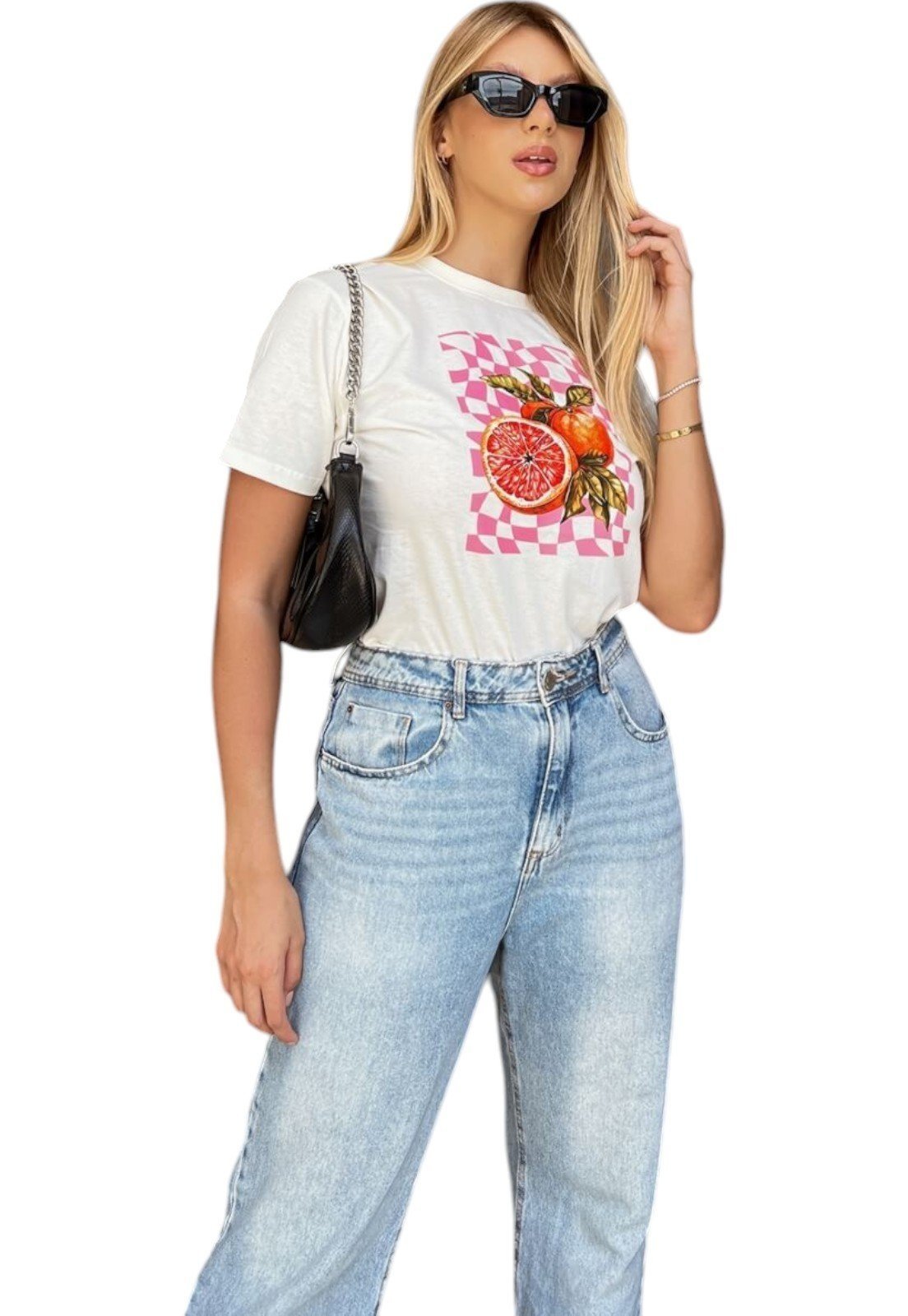 Camiseta Feminina Off Laranja Groovy