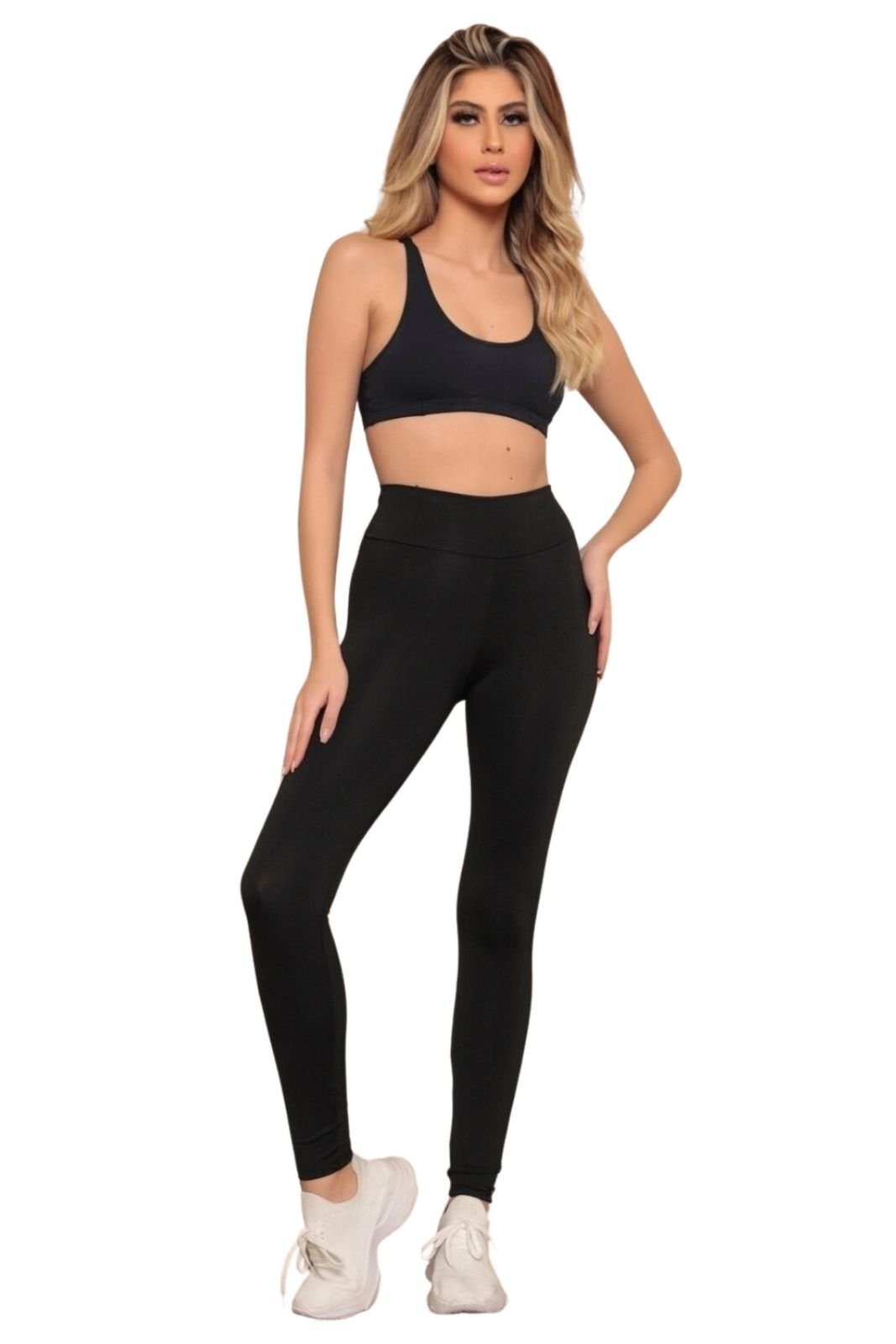 Calça Legging Feminina em Suplex Cintura Alta Anti-Odor e Sem Transparência Preta