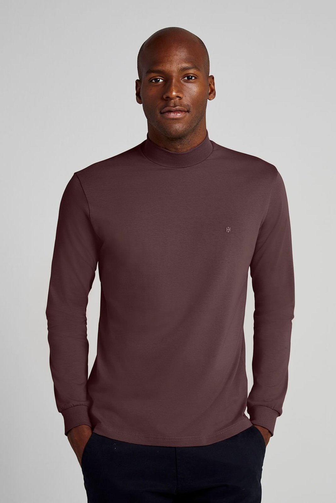 HIGHSTIL Camiseta Manga Longa Malha Slim Fit - Marrom