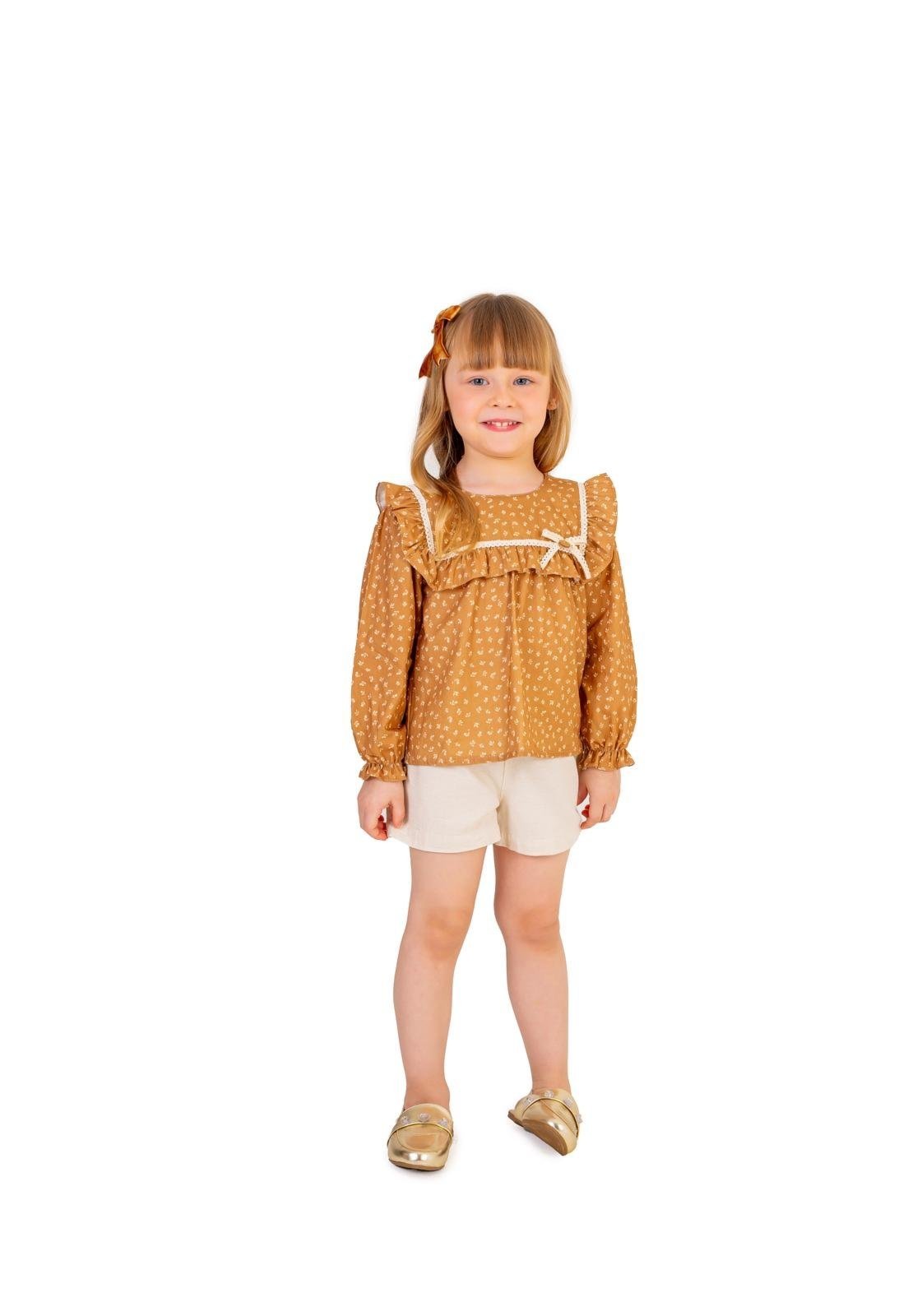 Infantil - Conjunto Bata Estampada e Shorts Menina Vigat 3 Unico