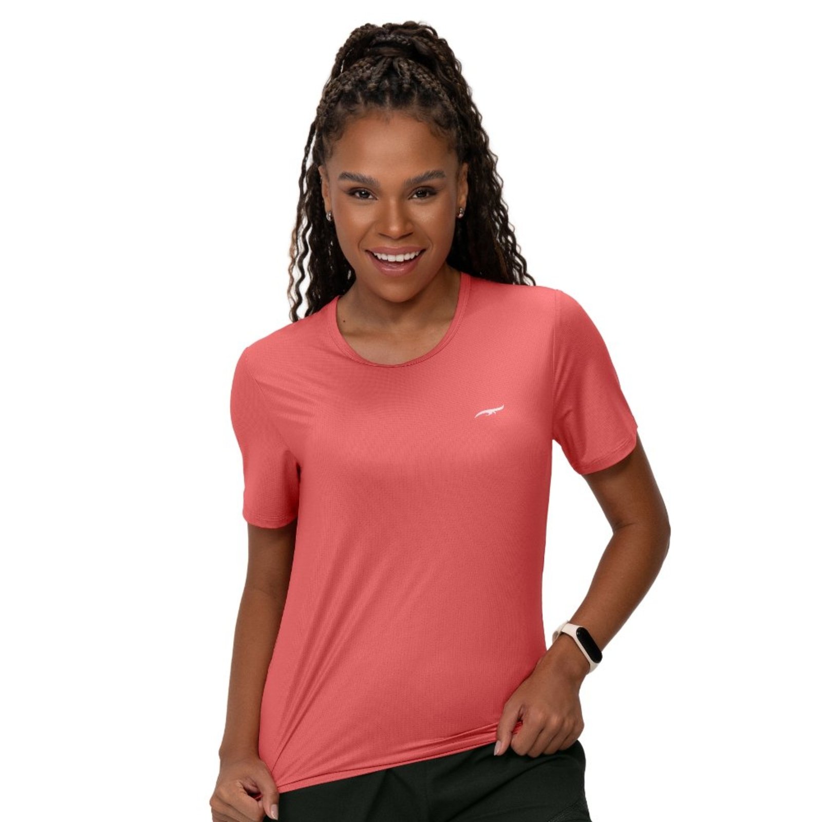 Camiseta Fitness Feminina Secagem Rápida Rosa