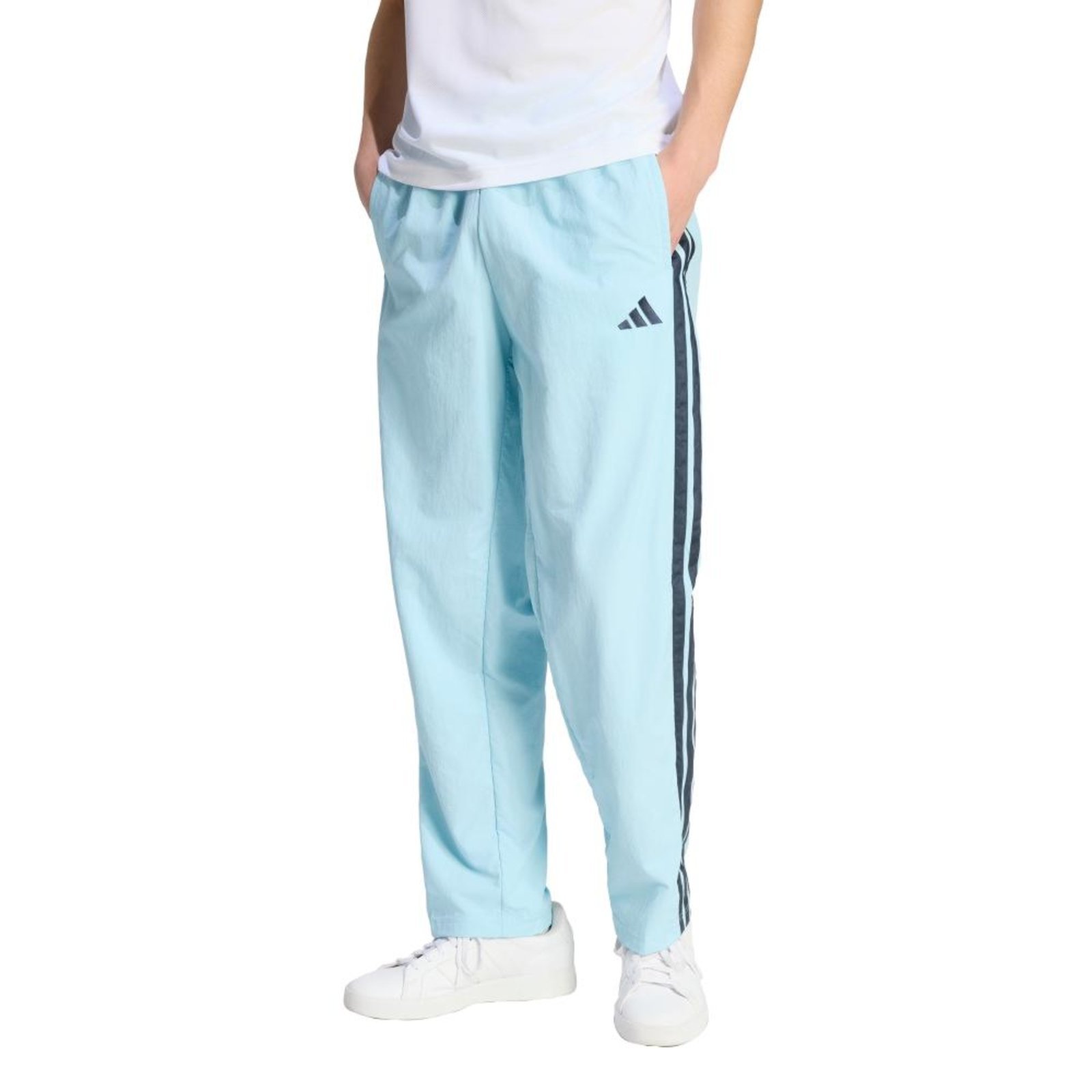 Calça Esportiva em Malha e Bainha Aberta Essentials Três Listras adidas Sportswear Azul