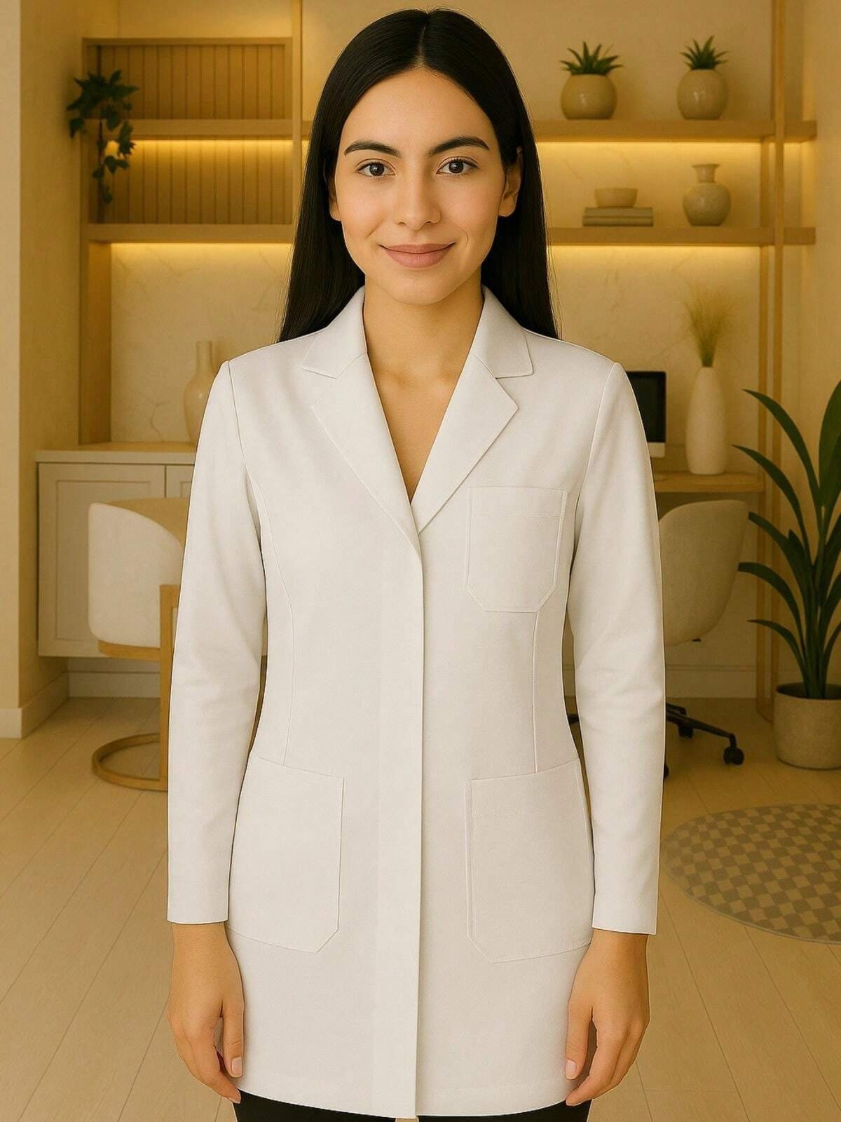 Jaleco Feminino Ariela Manga Longa Dra Maia Offwhite