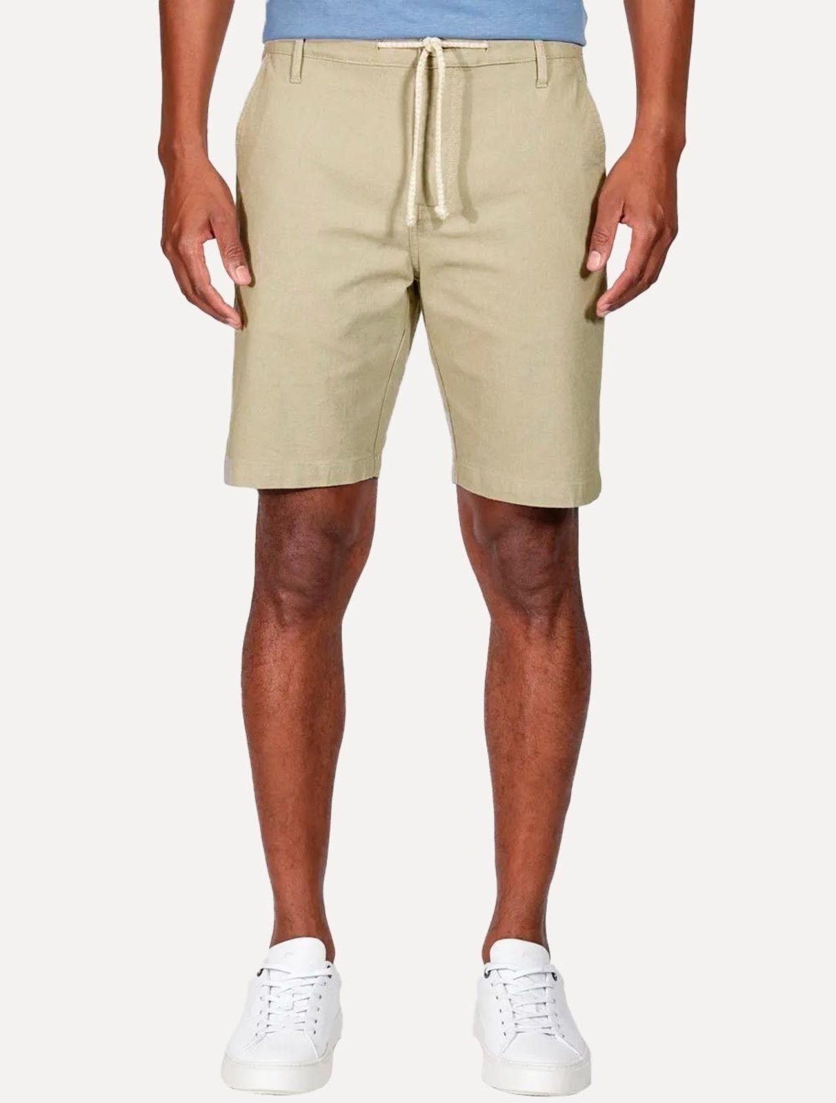 Bermuda Aramis Masculina Chino Cotton Sarja Cadarço Cáqui Mescla