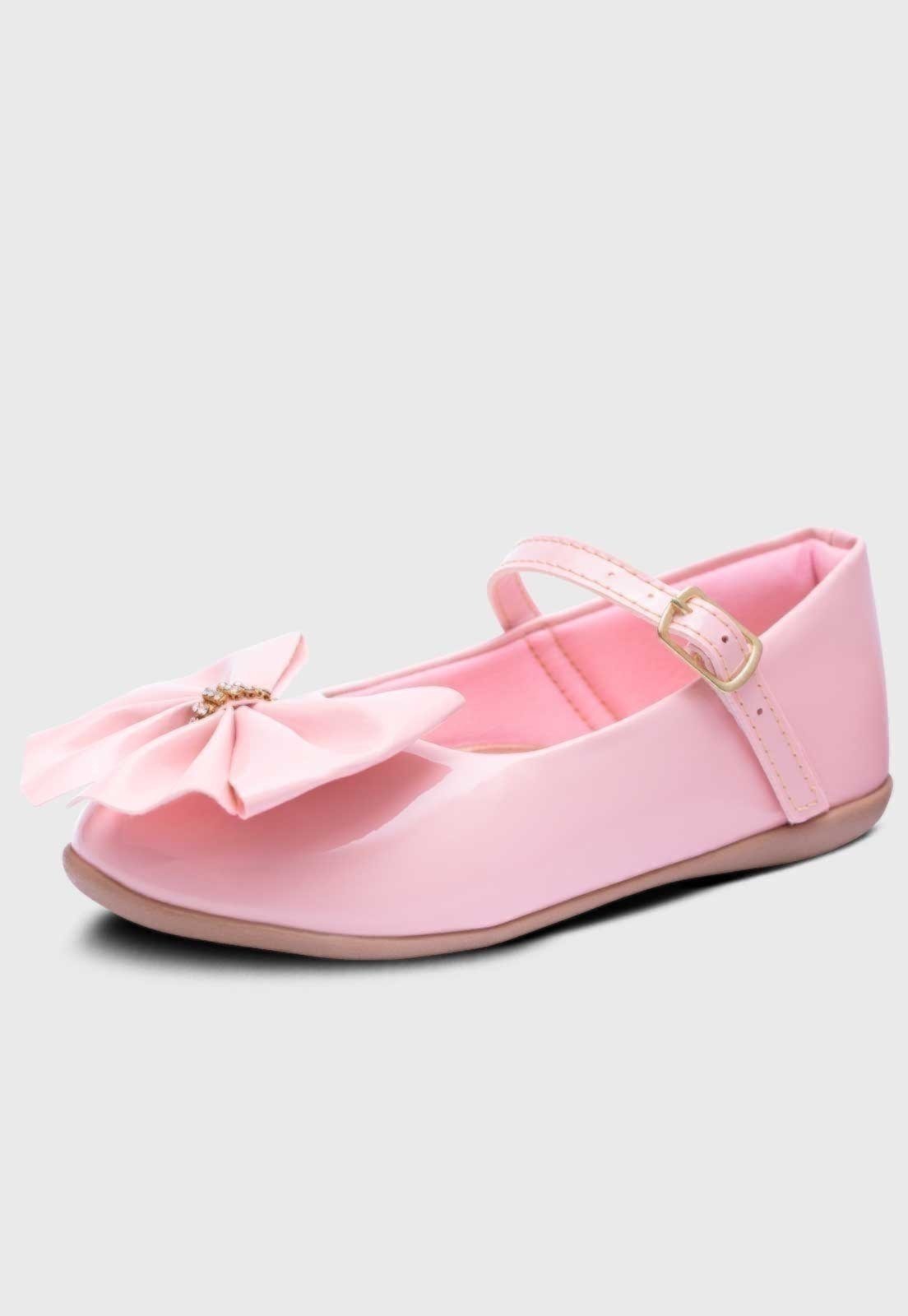 Infantil – Sapatilha Popidi Menina Laço Grande Rosa