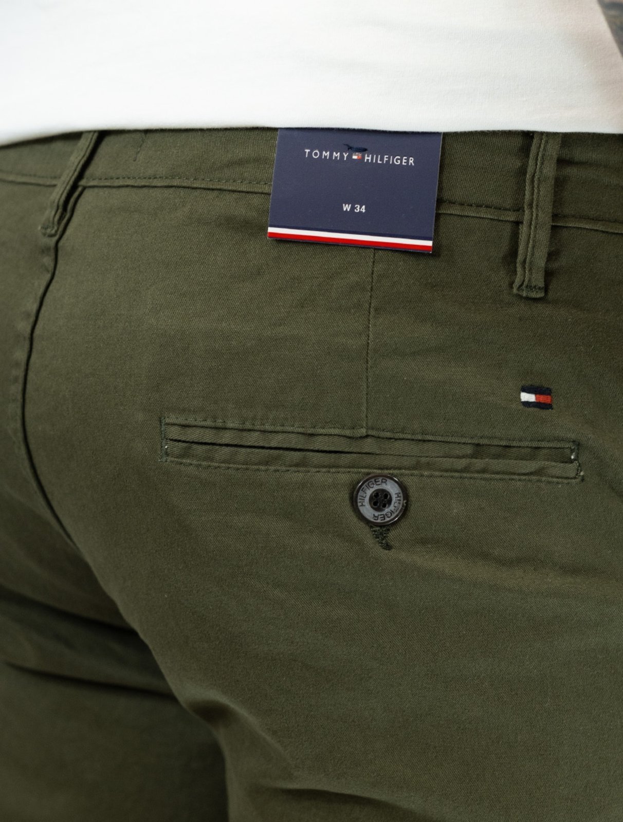Vista 3 Bermuda Tommy Hilfiger Msculina Sarja Brooklyn 9in verde militar Tommy Hilfiger verde militar
