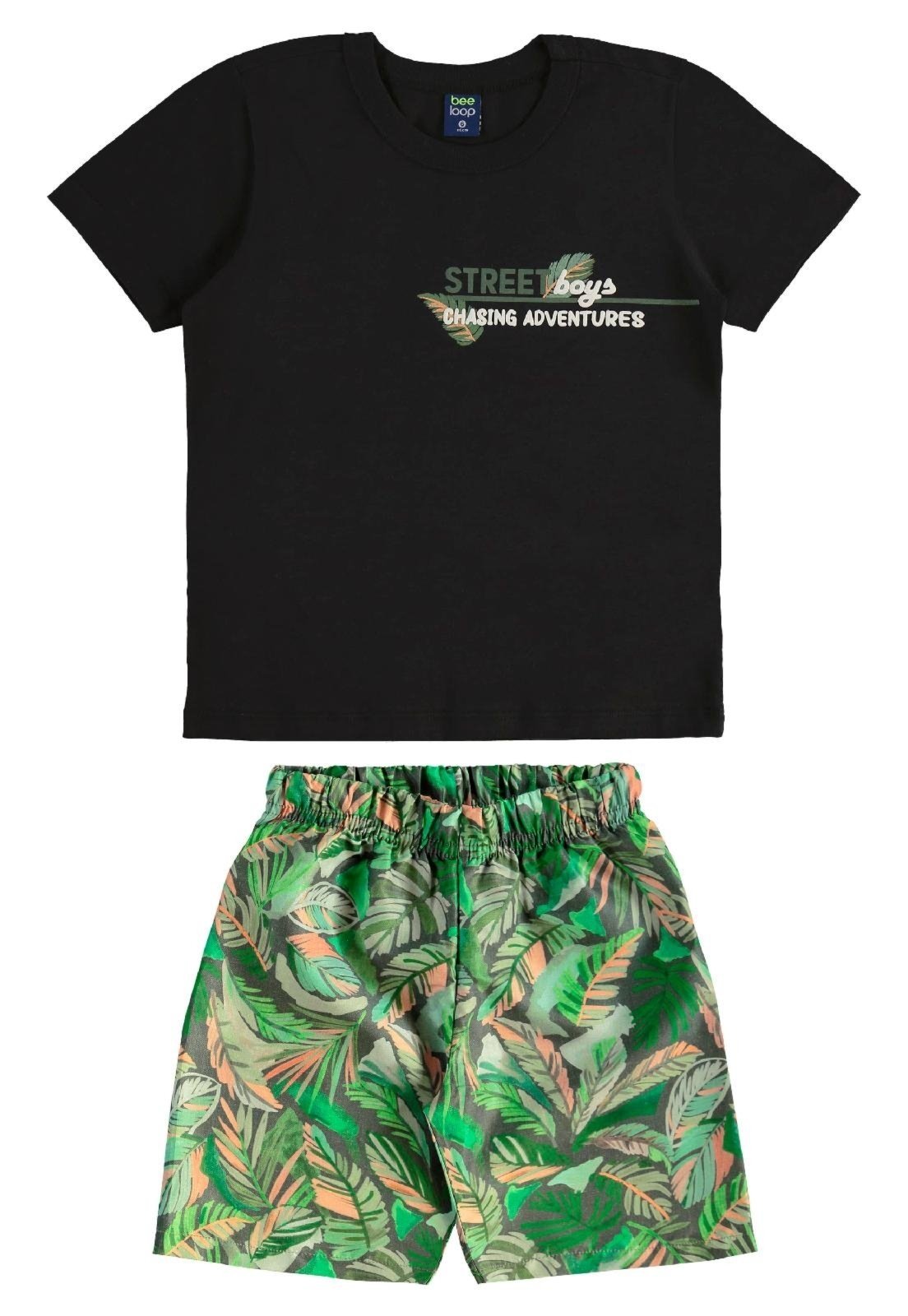 Infantil - Conjunto Camiseta e Bermuda Bee Loop Preto
