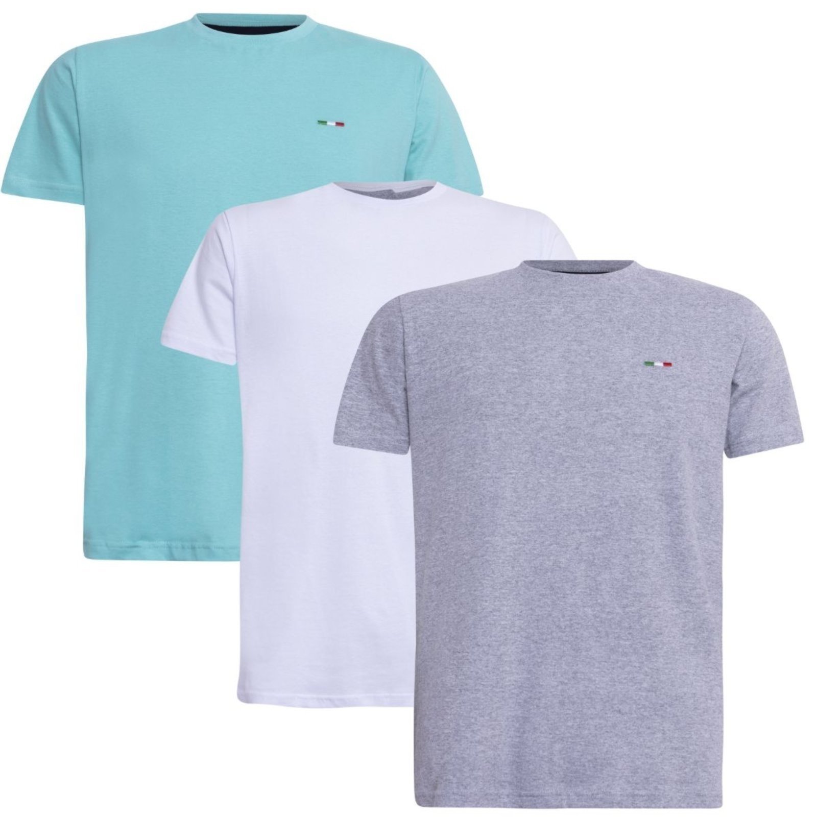 Kit 3 peças Camiseta Industrie Básica Bordada Itália Tommi Algodão Premium Masculina