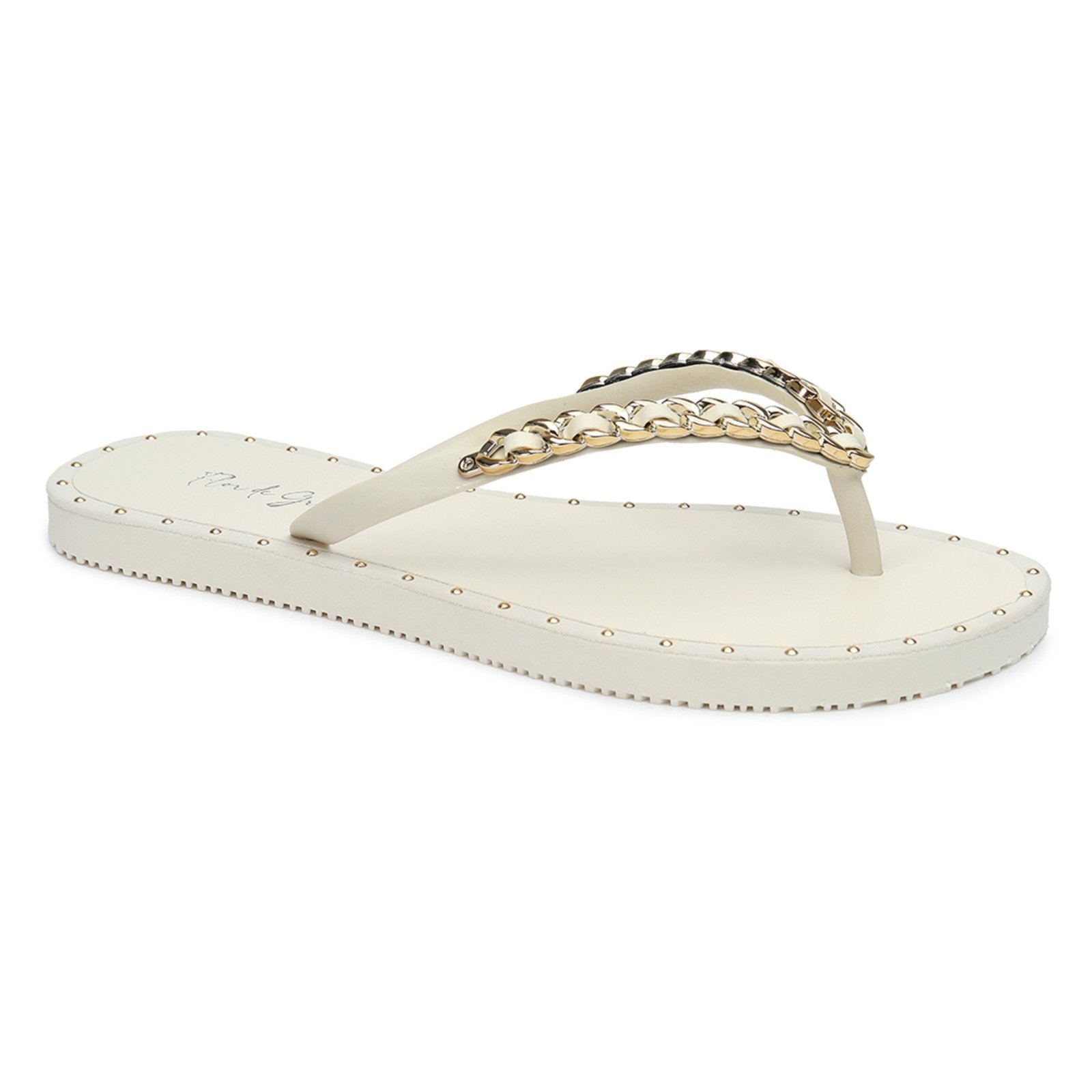 Chinelo Casual Flor de Griffe Dia a Dia Luxo Off White