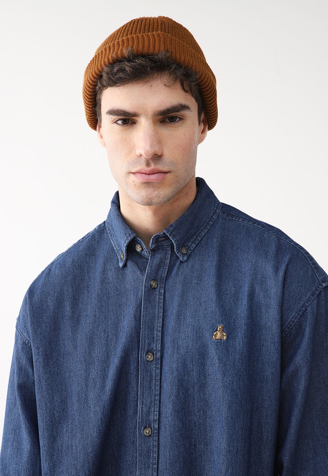 Camisa Jeans GAP Reta Lisa Azul
