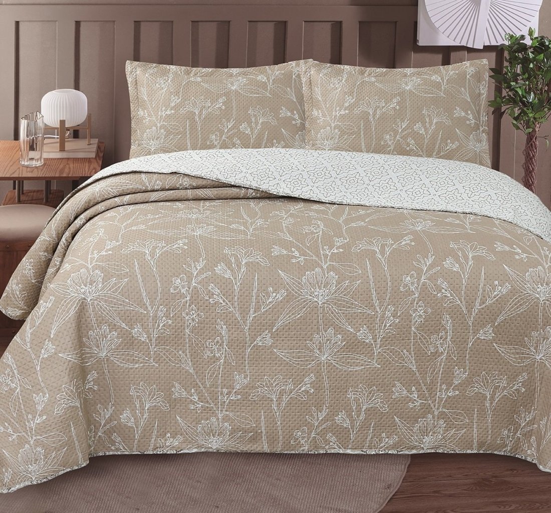 Jogo Colcha Cobre Leito Estampada Dupla Face Casal Ultrassonic 220x240cm Corumbiara